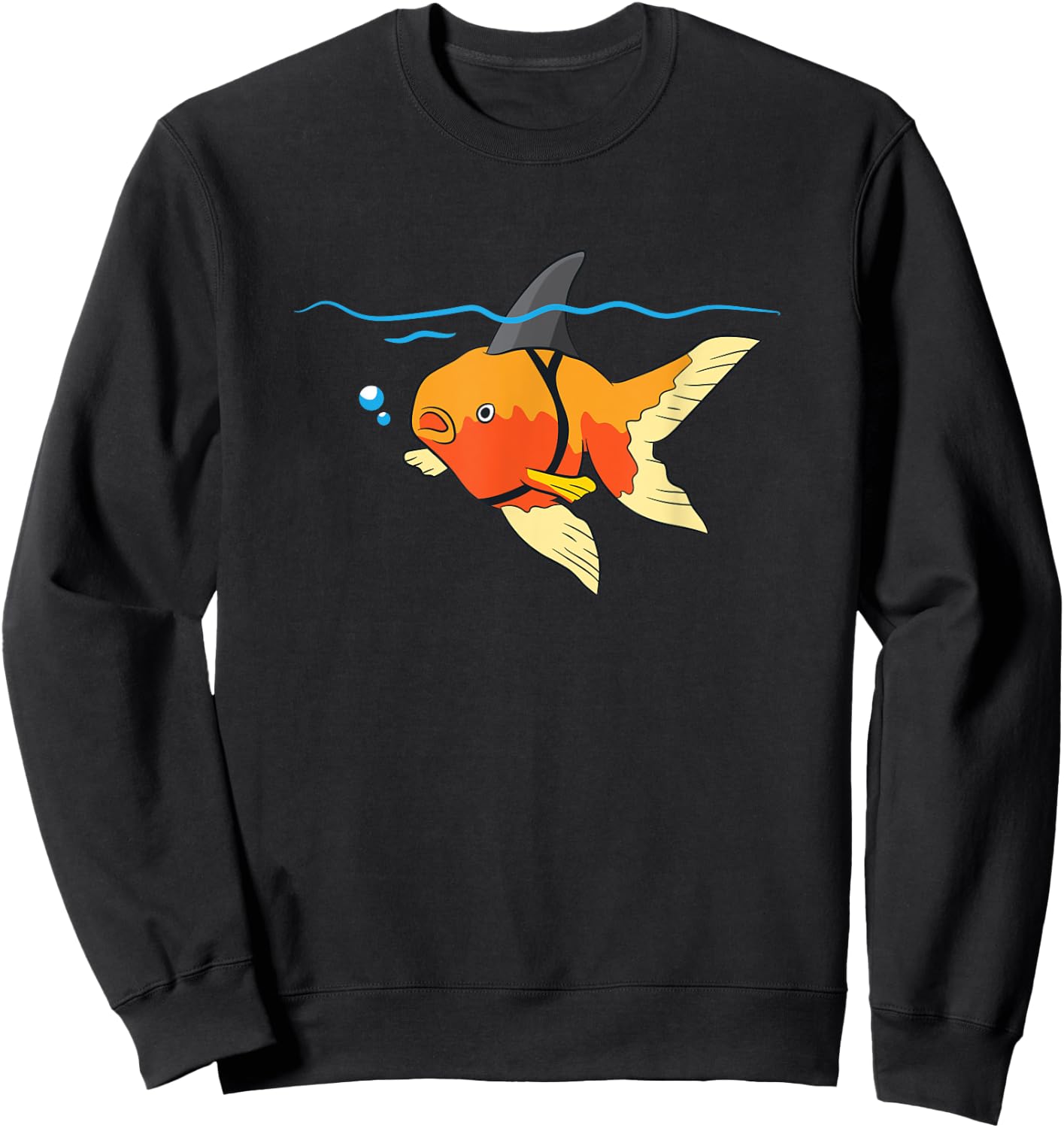 Funny Goldfishes Gifts Cute Goldfish Shark Fin Motivational Goldfish Sweatshirt - Sweatshirt | Black