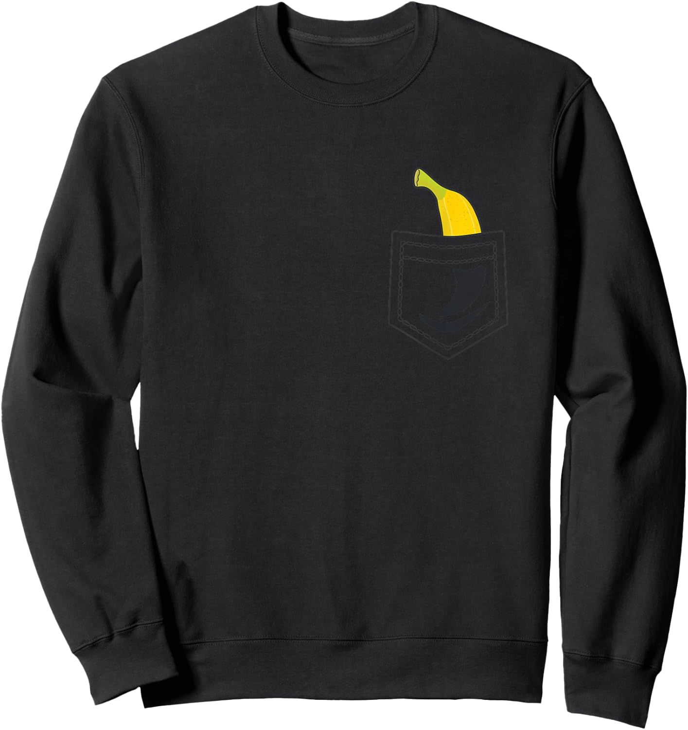 Banana in Pocket Banana Lover Small Sweatshirt - Sweatshirt | Black