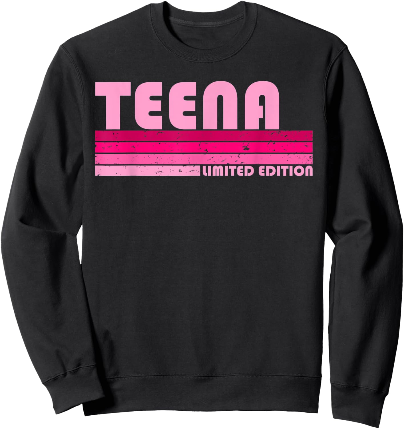 TEENA Name Personalized Retro Vintage 80s 90s Birthday Sweatshirt - Sweatshirt | Black