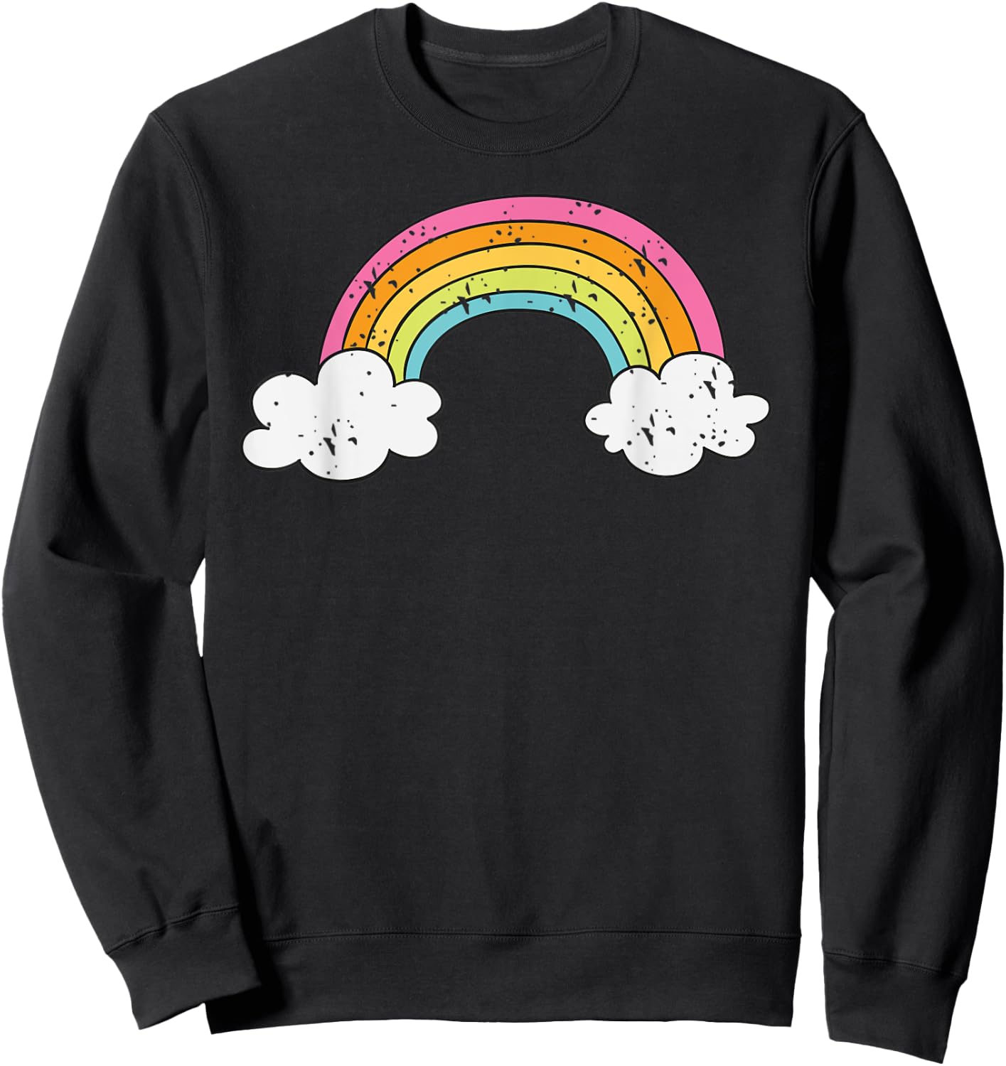 Cool Elegant Rainbow Vintage Retro 80's Style Gift Sweatshirt - Sweatshirt | Black