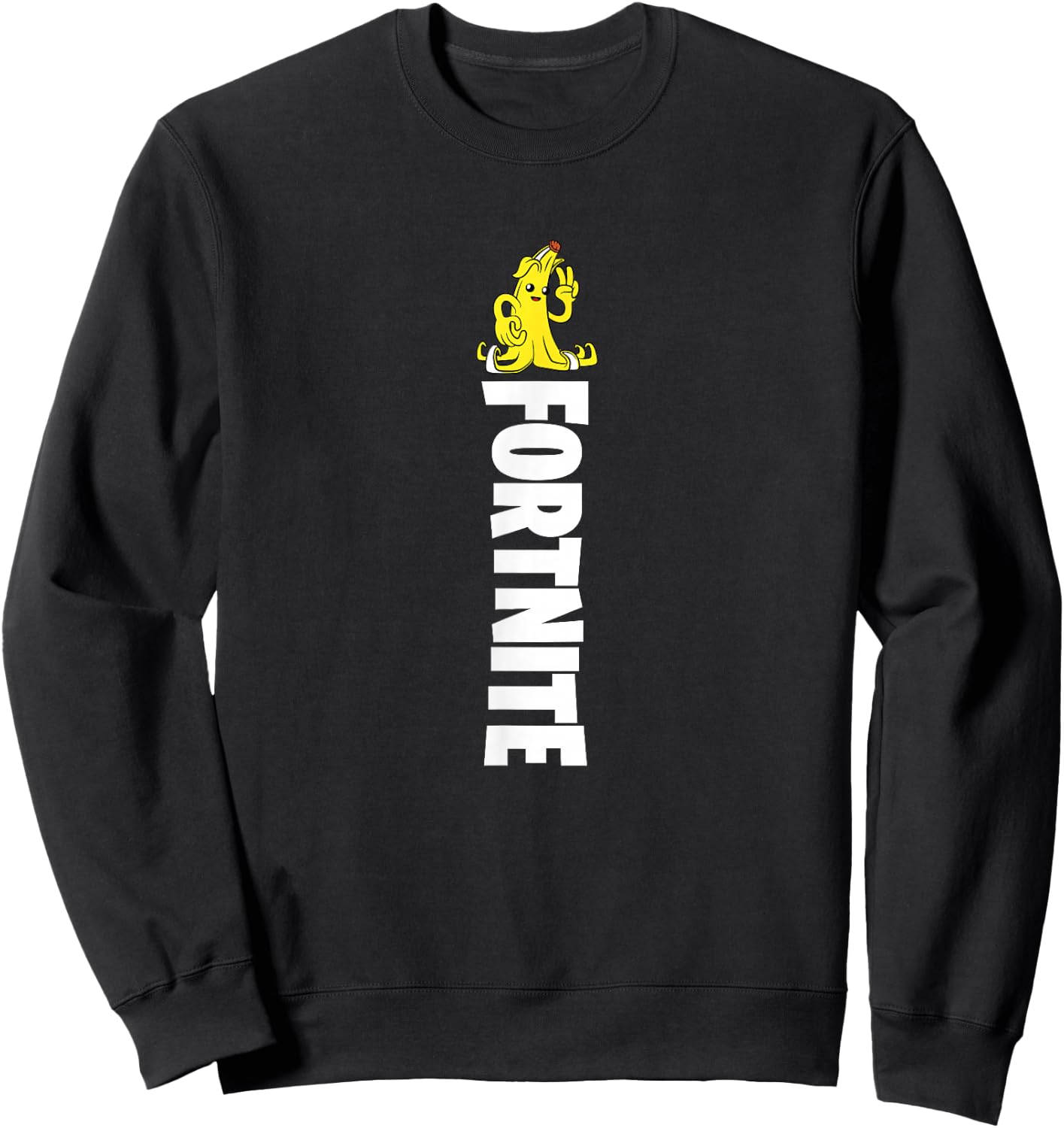 Fortnite Peely Peace Vertical Logo Sweatshirt - Sweatshirt | Black