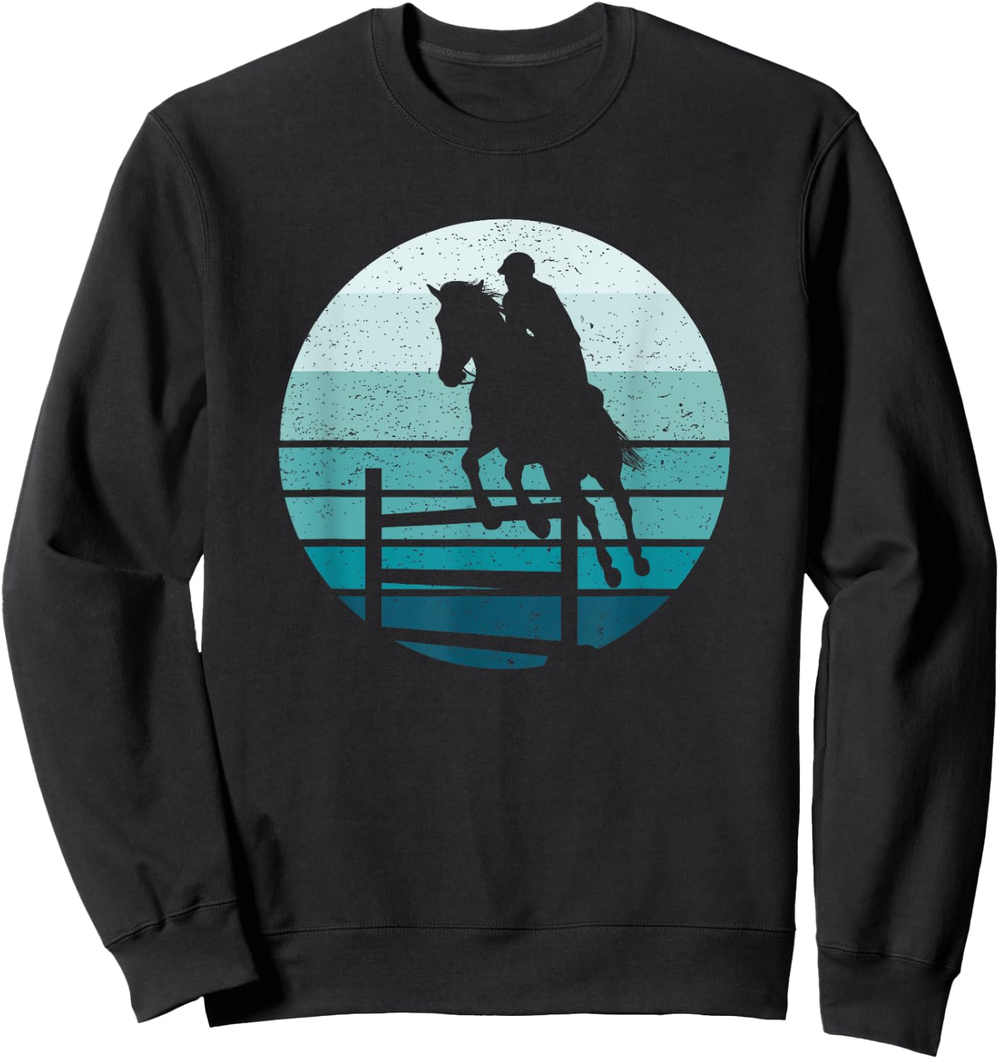 Equestrian Horse Show Jumping Retro Sweatshirt - Sweatshirt | Black
