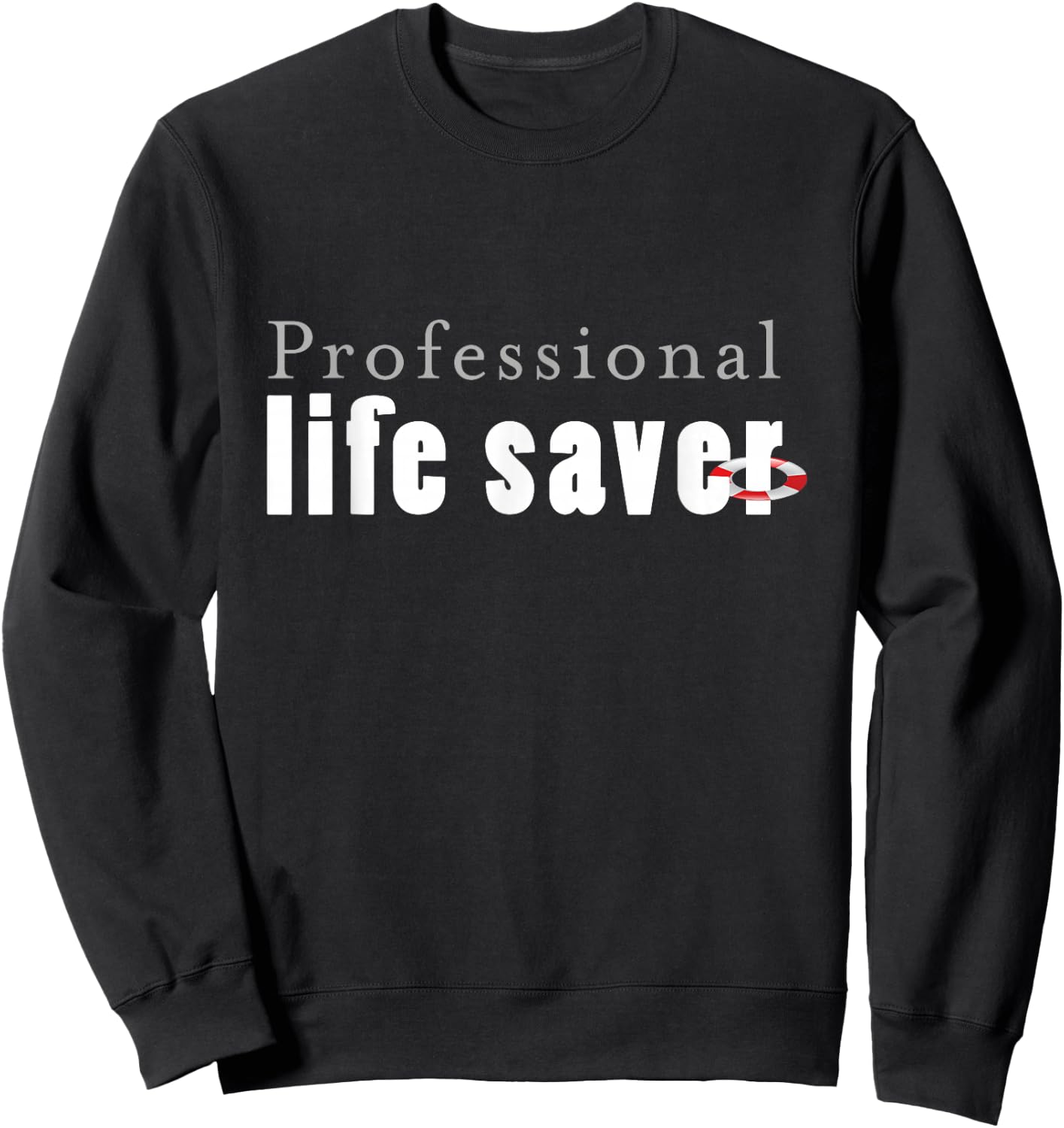 Professional Life Saver Aquatic Water Safety Staff Sweatshirt - Sweatshirt | Black