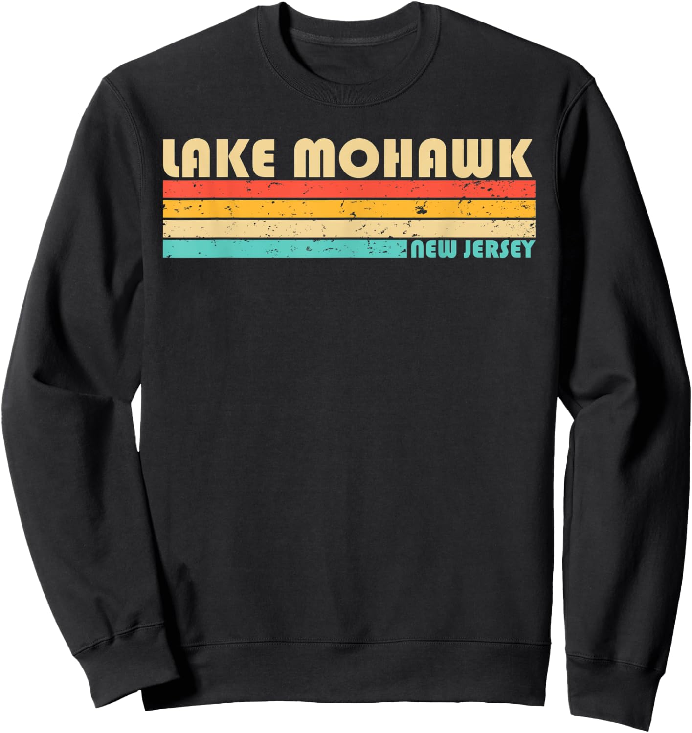 LAKE MOHAWK NEW JERSEY Funny Fishing Camping Summer Women Kids Sweatshirt - Sweatshirt | Black