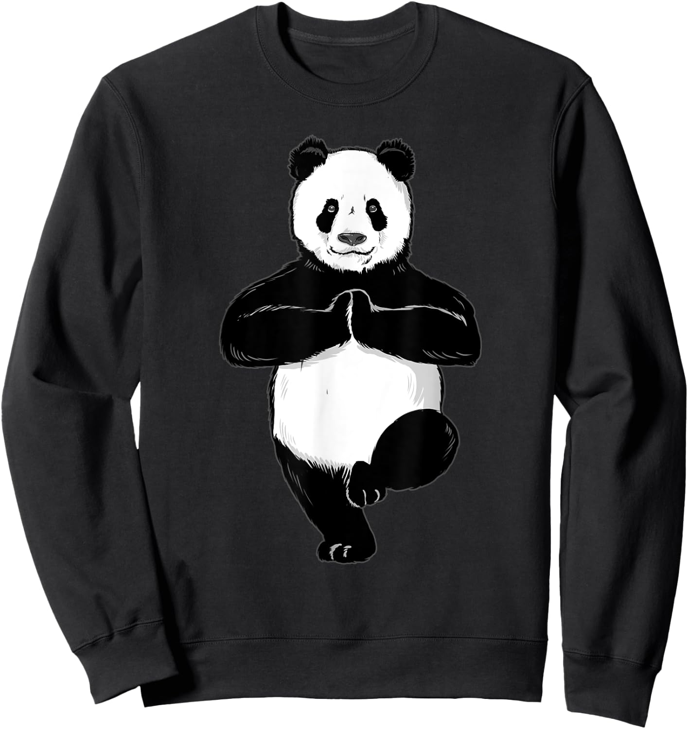 The Mountain Funny Spiritual Yoga Panda Kids Adults Sweatshirt - Sweatshirt | Black