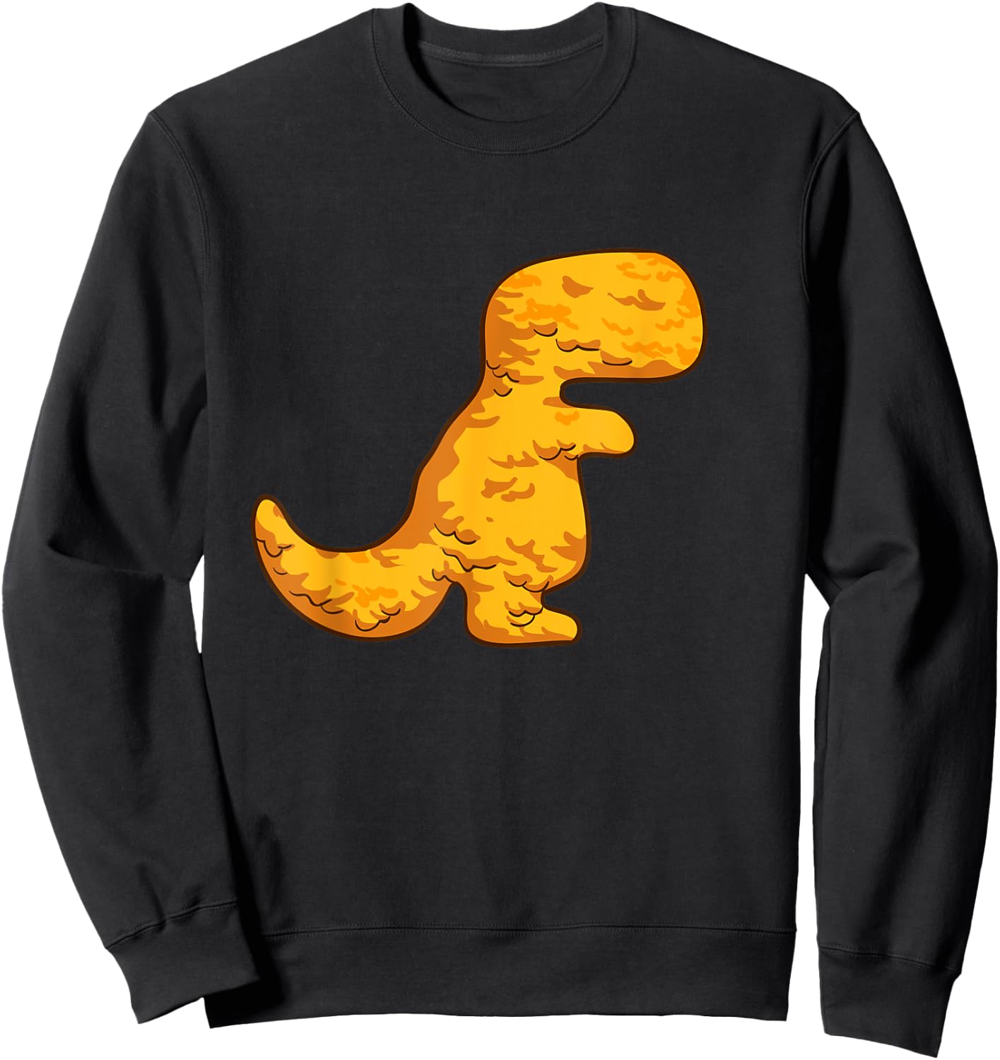 Dino T-Rex Chicken Nugget Pattern Funny Dino Tyrannosaurus Sweatshirt - Sweatshirt | Black