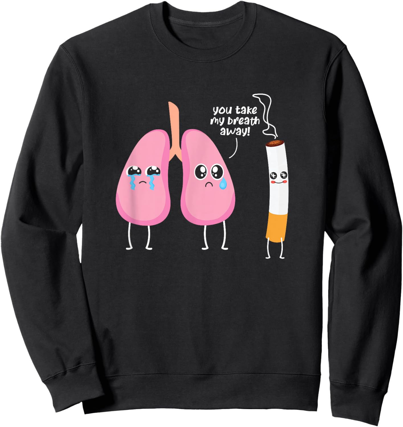 Lung Cigar Stop Smoking Support Lung Cancer Awareness Sweatshirt - Sweatshirt | Black