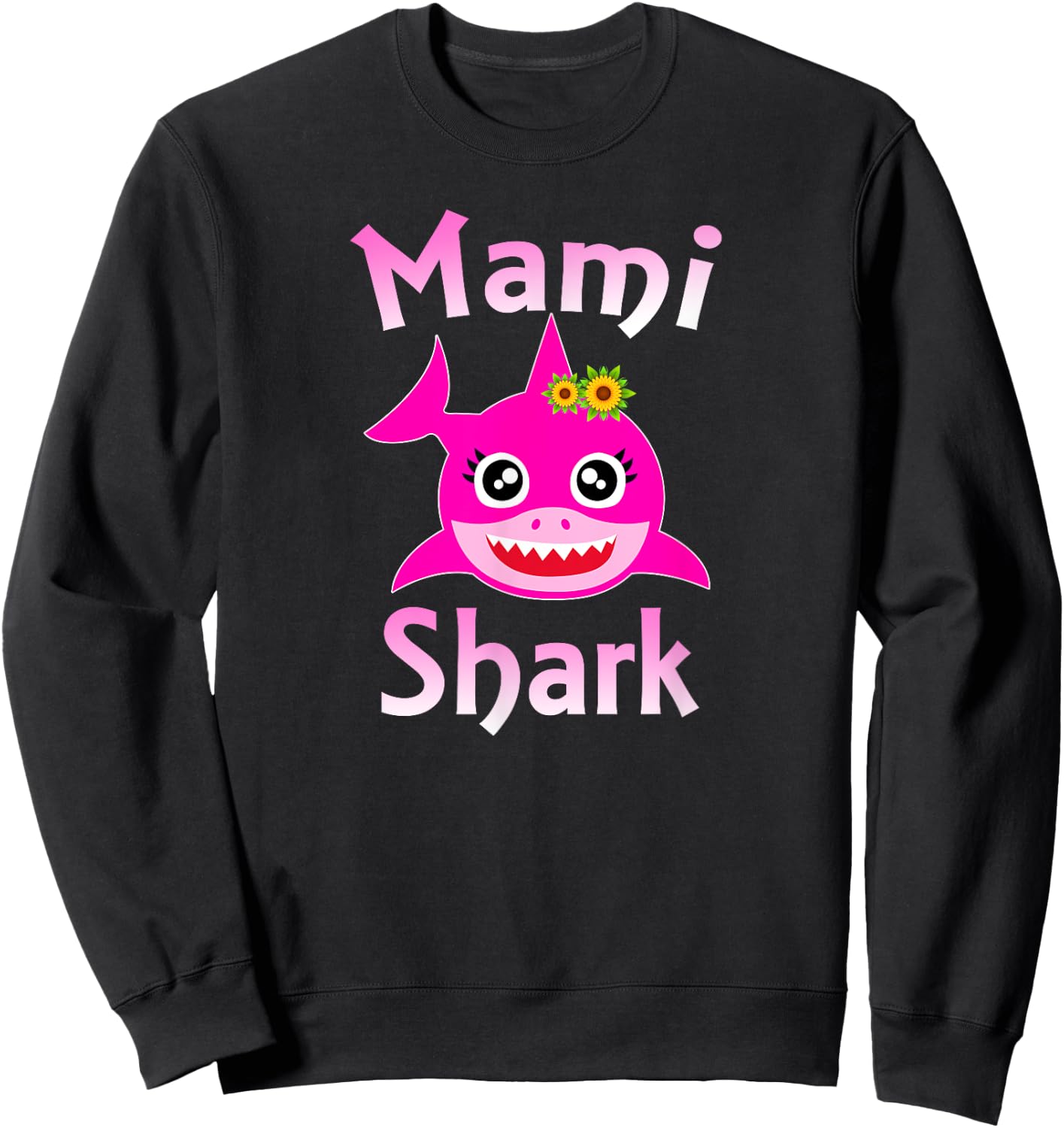 Mami Shark Funny Spanish Mom Gift Sweatshirt - Sweatshirt | Black
