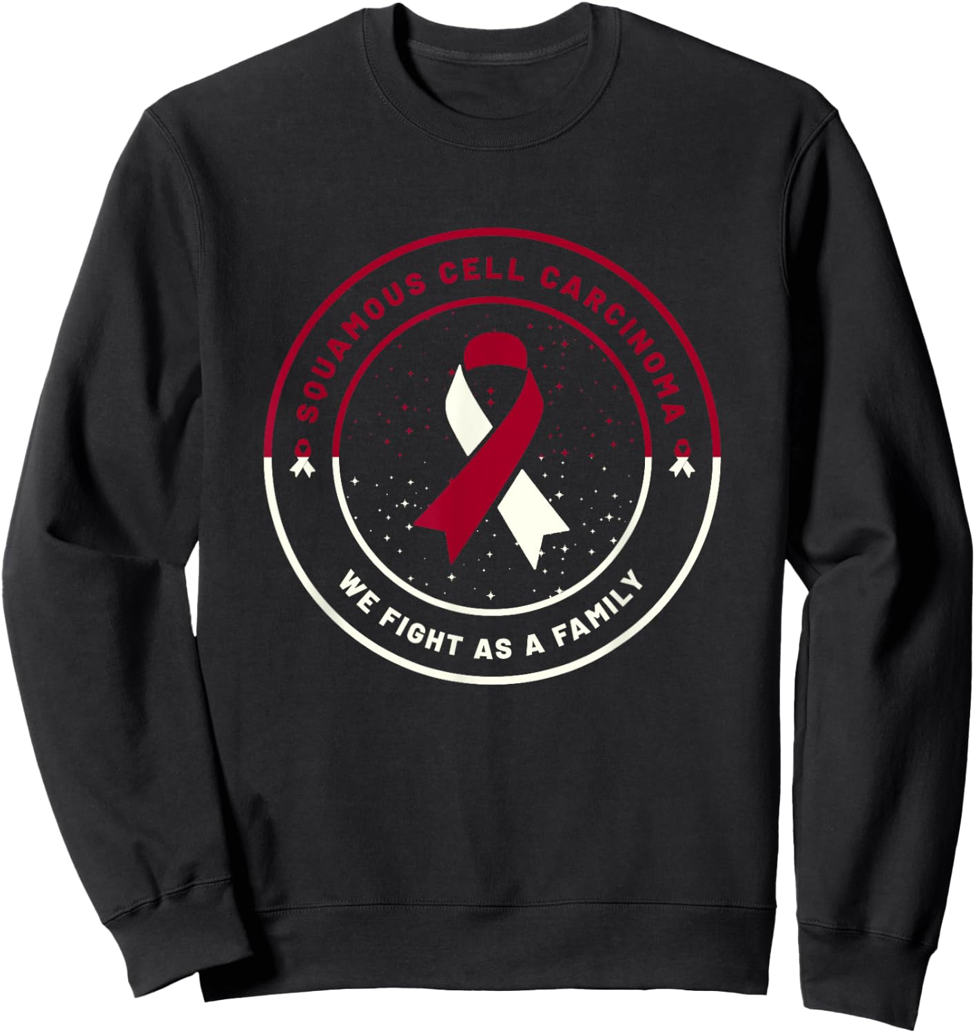 Squamous Cell Carcinoma Ribbon Awareness Family Support Gift Sweatshirt - Sweatshirt | Black