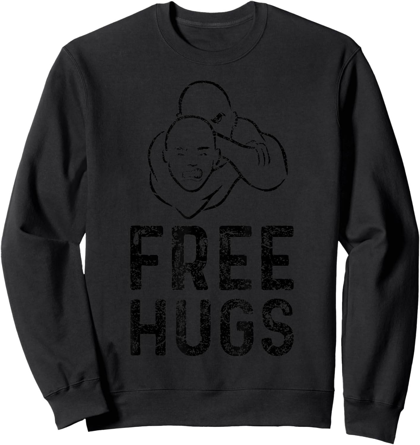Funny BJJ Outfit Brazilian Jiu-Jitsu Free Hugs Sweatshirt - Sweatshirt | Black