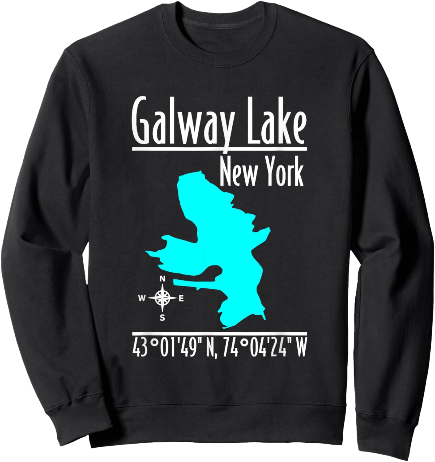 Modern Galway Lake - New York Sweatshirt - Sweatshirt | Black