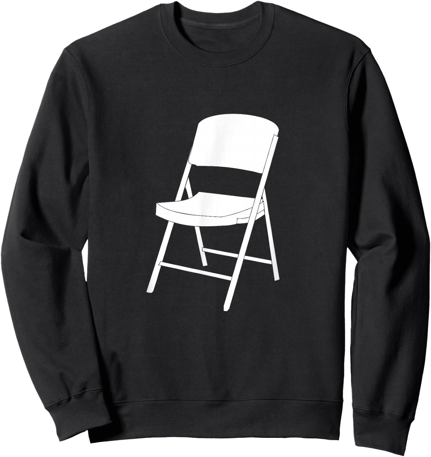 Folding Chair Shirts -Adults Classic Fit Cotton 100% Black Small Sweatshirt - Sweatshirt | Black