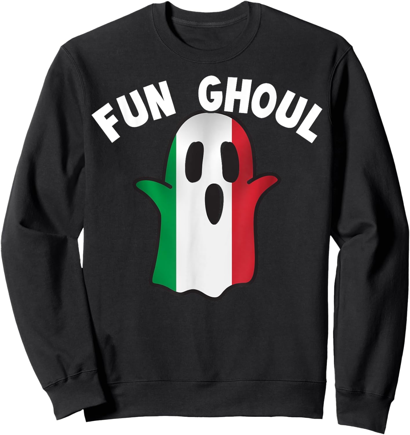 Fun Ghoul Halloween Themed Gift Italy Lovers Gift Sweatshirt - Sweatshirt | Black