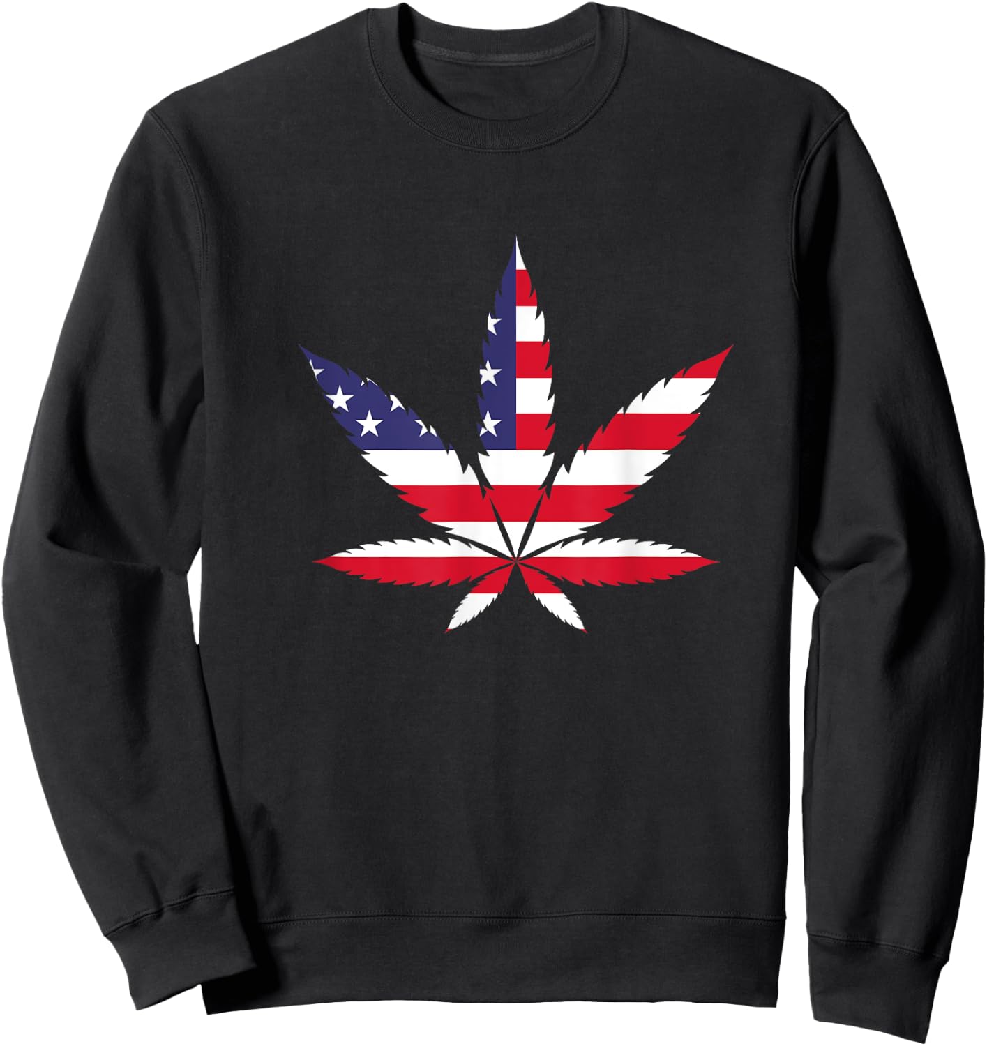 Marijuana USA Flag Weed Cannabis Smoker Pot Stoner Hemp 420 Men Sweatshirt - Sweatshirt | Black