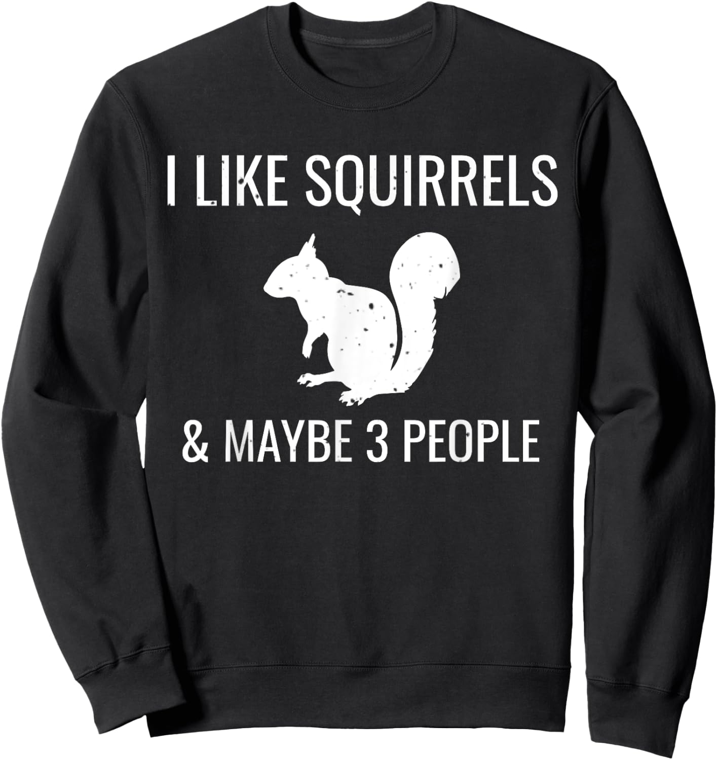 I Like Squirrels & Maybe 3 People Cute Funny Animal Sweatshirt - Sweatshirt | Black