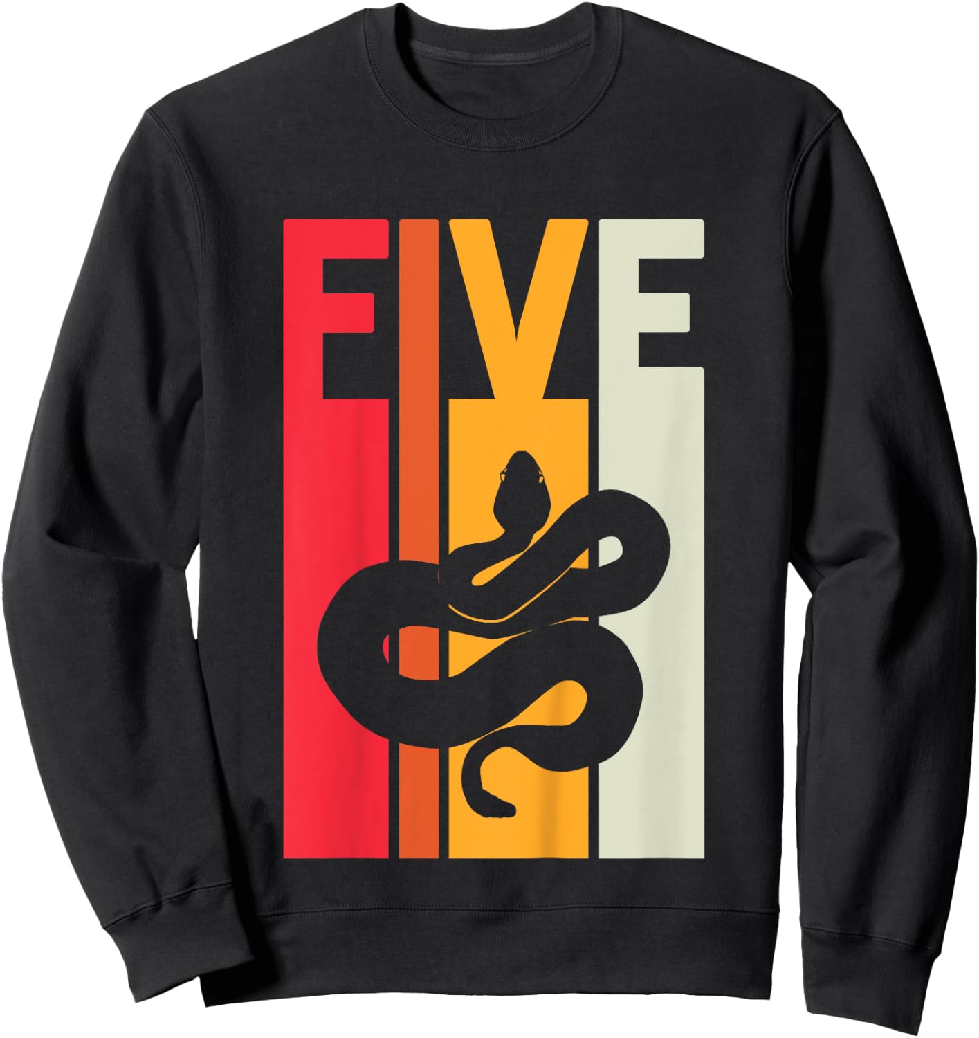 5th Birthday Vintage Snake Lover Pet Reptile 5 Years Old Sweatshirt - Sweatshirt | Black