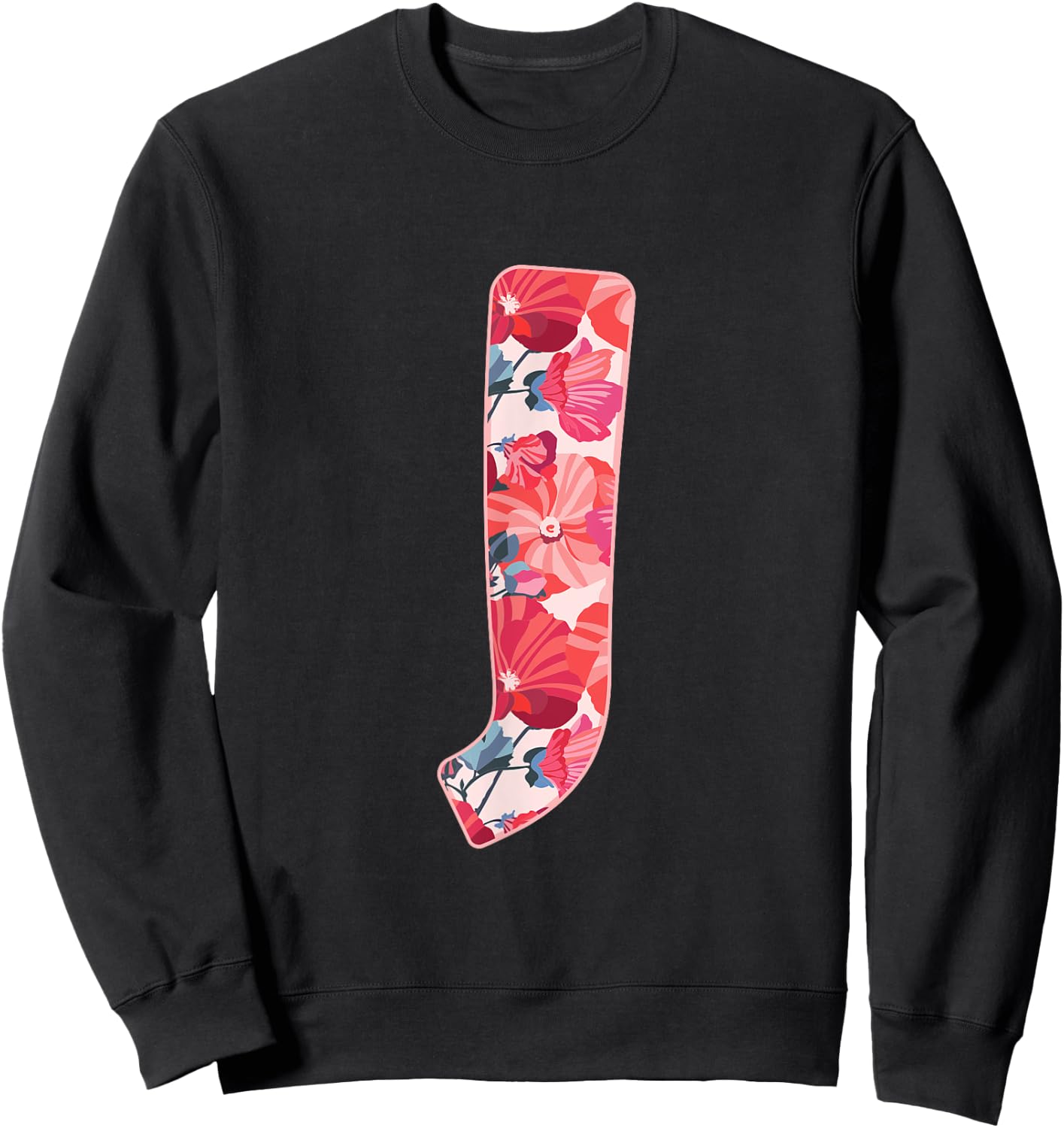 Letter J Alphabet First Name Consonant Flower Garden Gift Sweatshirt - Sweatshirt | Black