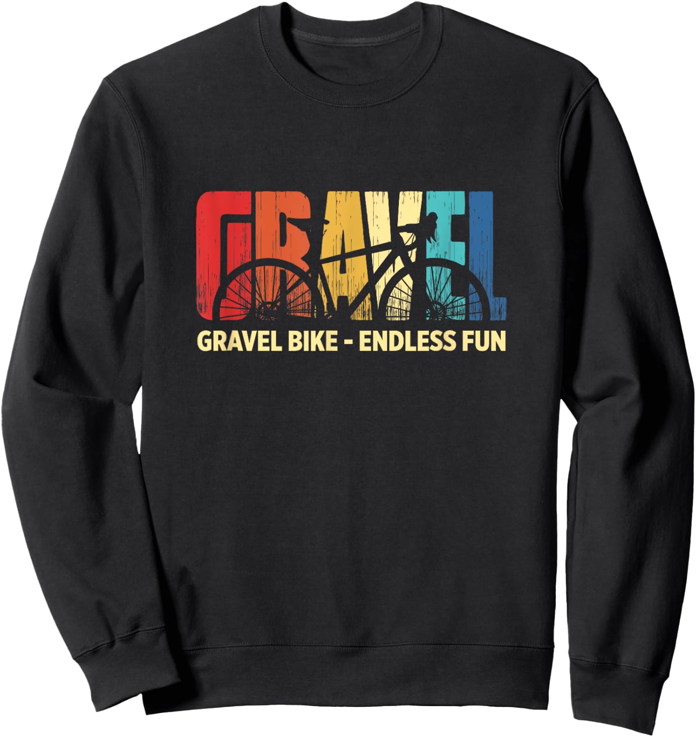 Gravel Bike Endless Fun Retro MTB Downhill Cyclist Sweatshirt - Sweatshirt | Black
