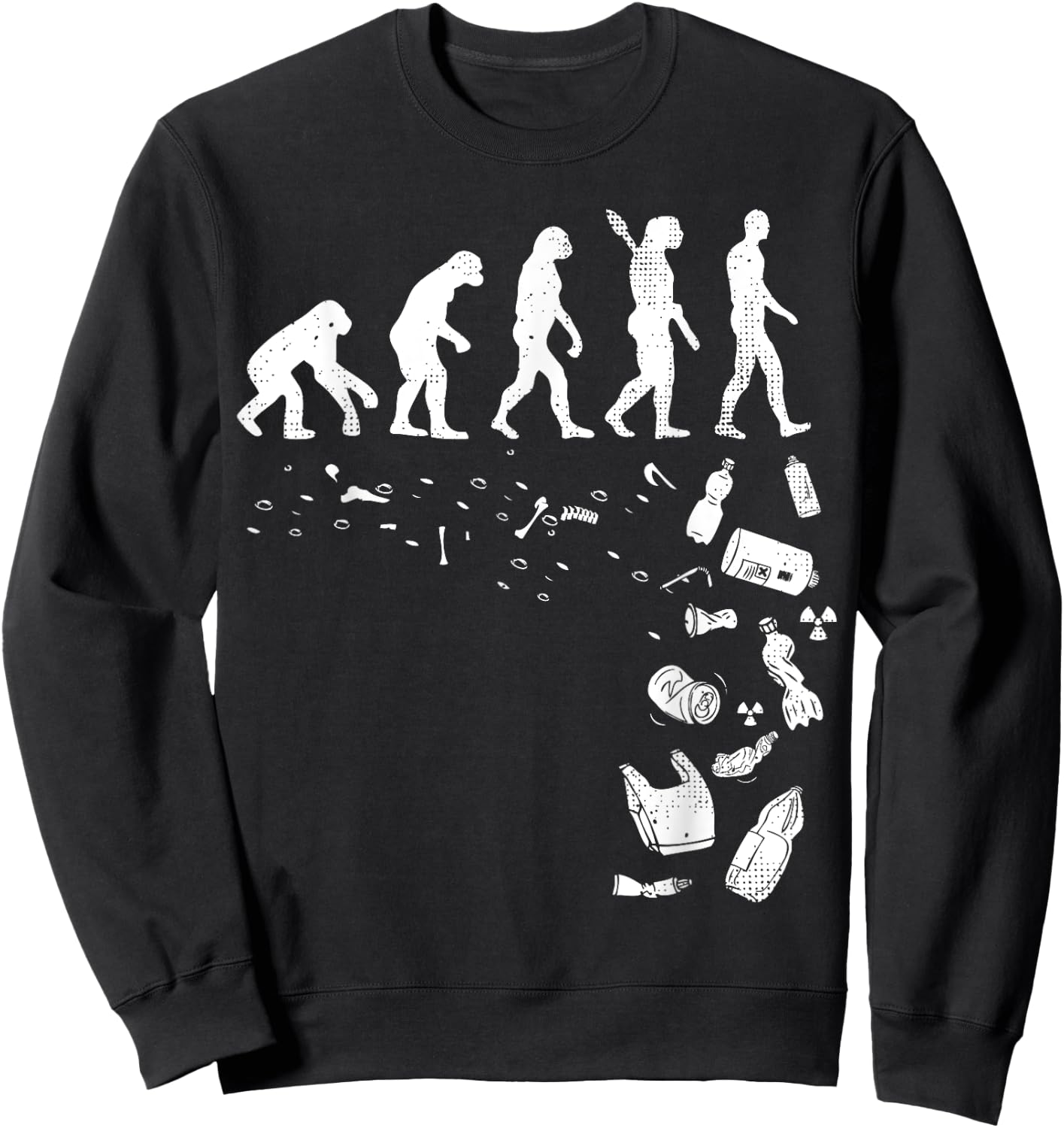 Human Evolution Pollution Cool Earth Day Lover Gift Sweatshirt - Sweatshirt | Black