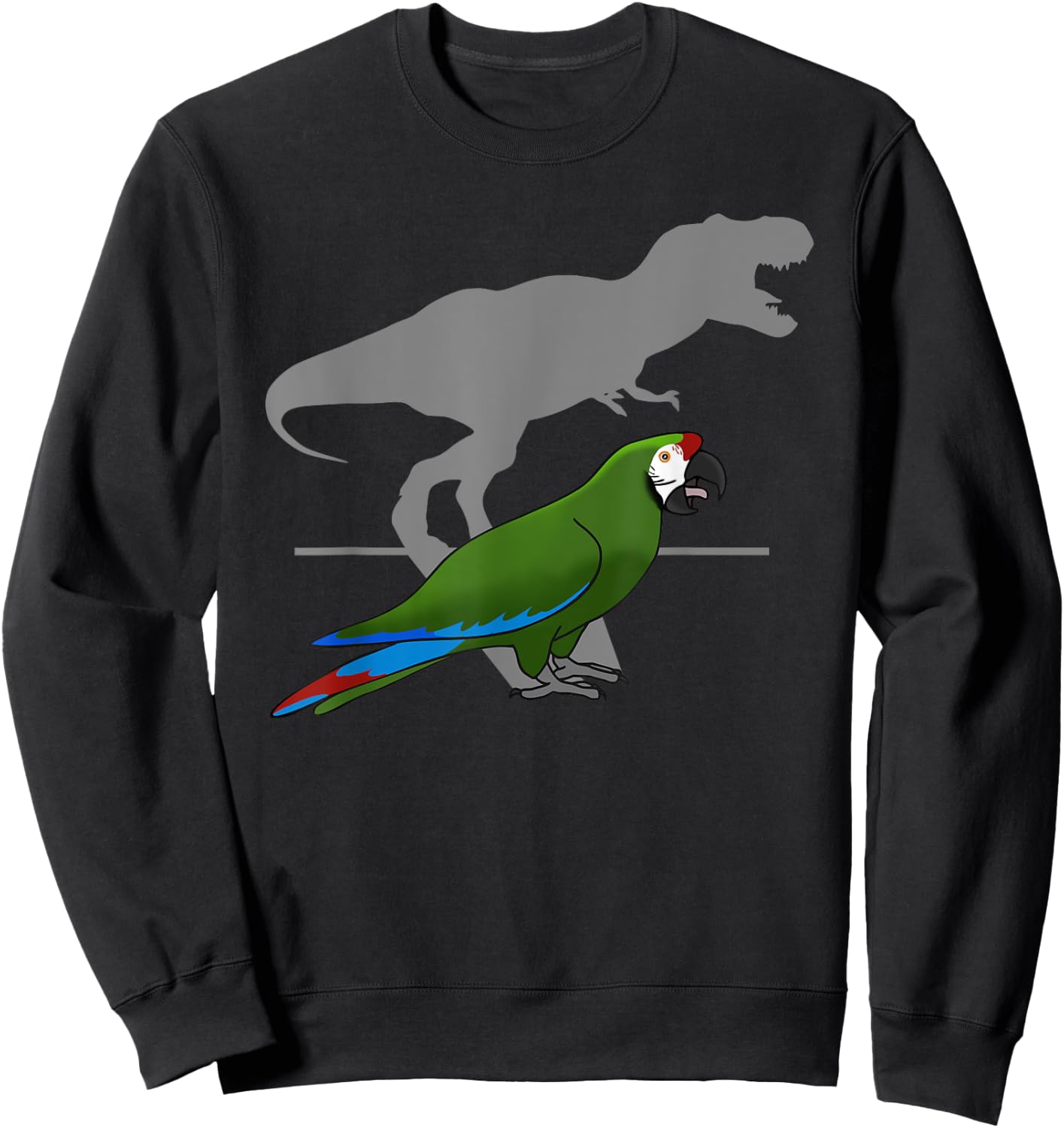 T-rex Military Macaw Birb memes Funny Parrot owner Sweatshirt - Sweatshirt | Black