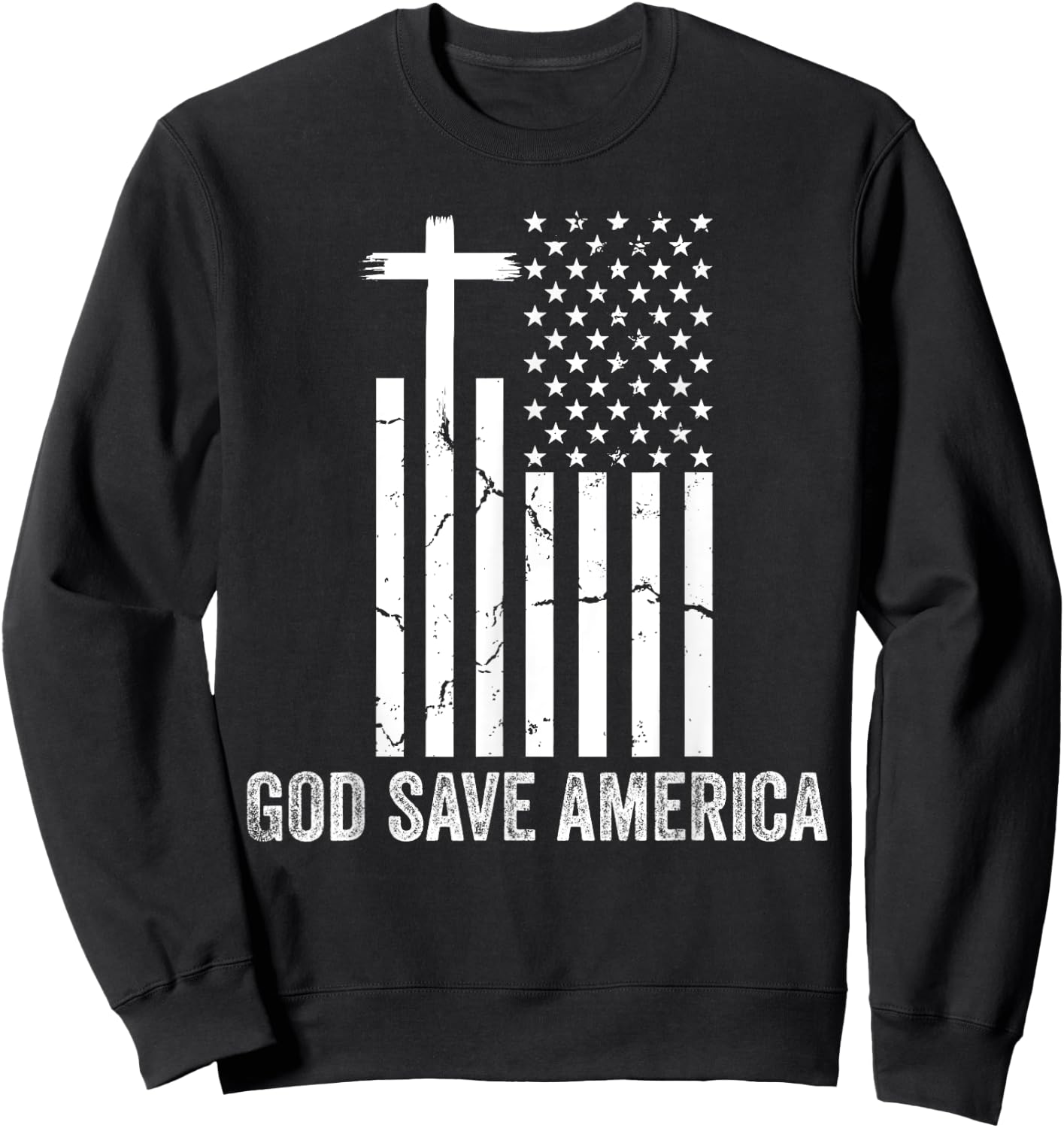 God Save America Shirt,Jesus Christ Saves USA,American Flag Sweatshirt - Sweatshirt | Black