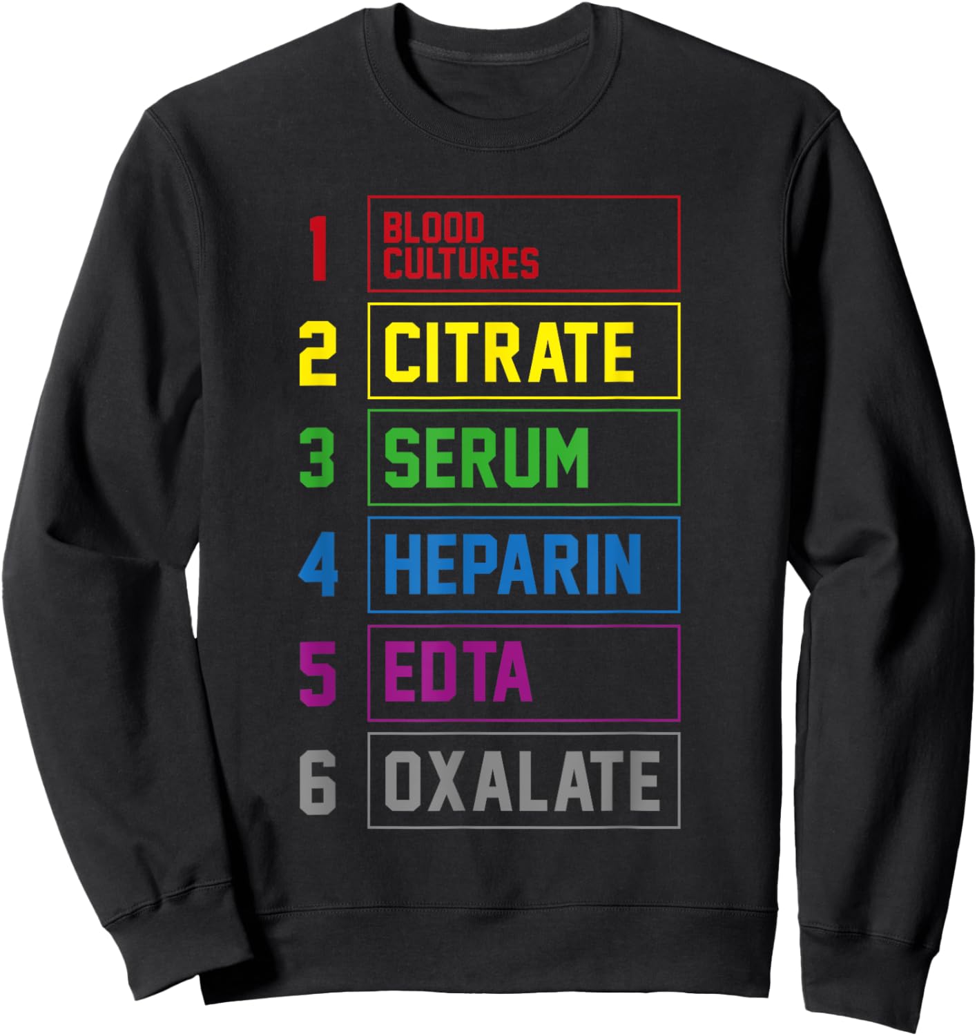 Phlebotomy lab technician Order of Draw Sweatshirt - Sweatshirt | Black