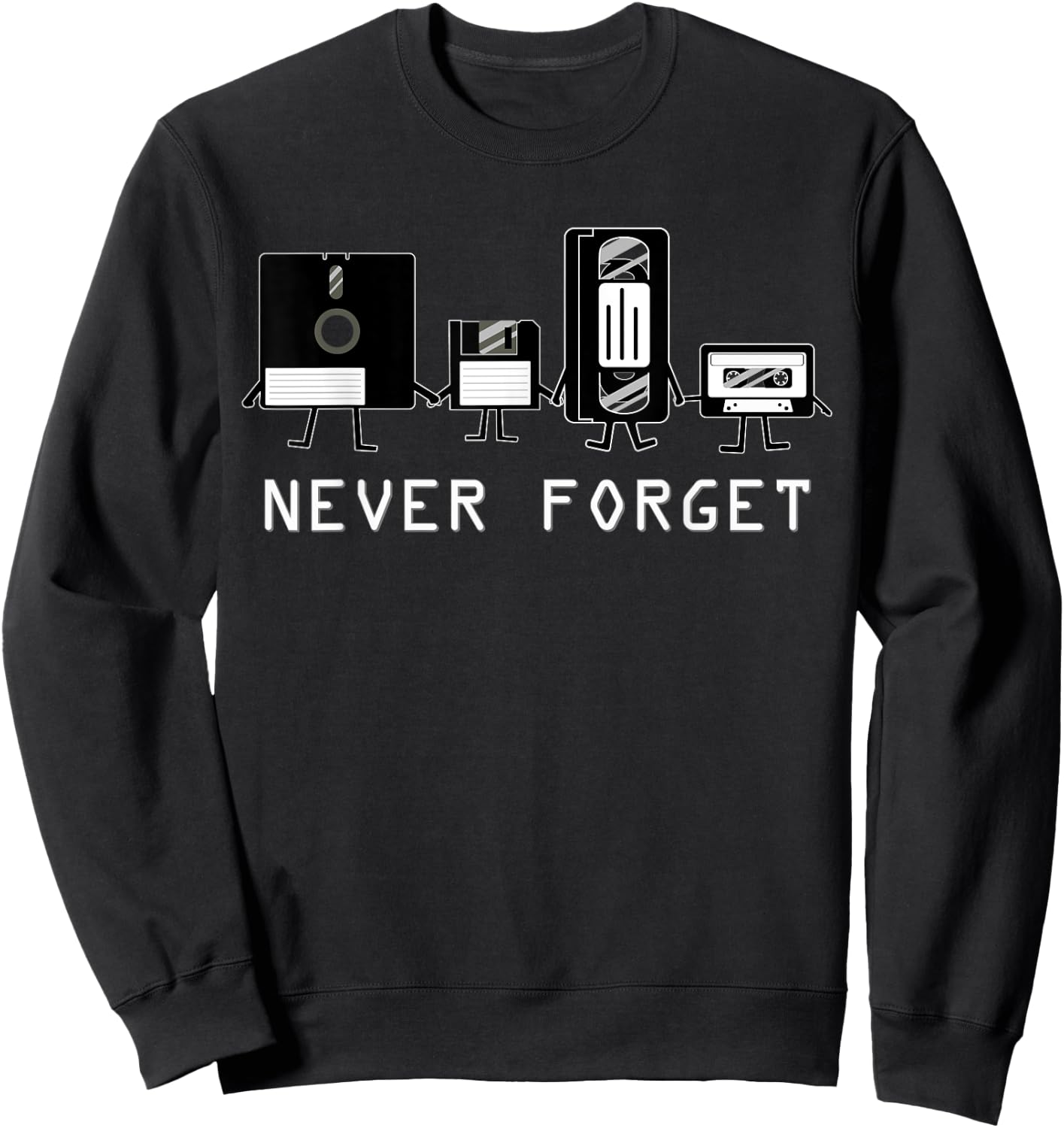 Vintage never forget Cassette tape - VCR Tape Sweatshirt - Sweatshirt | Black
