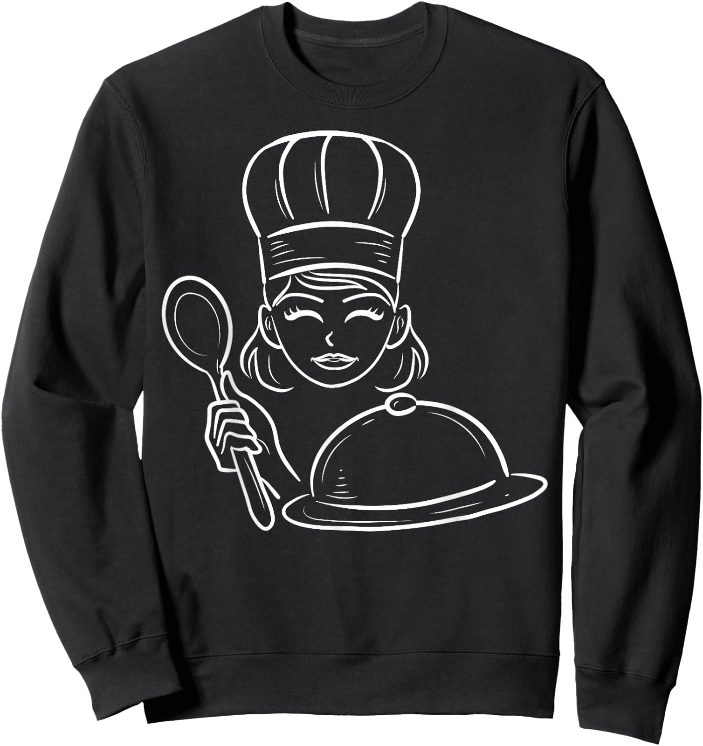 Female Chef Hat Cook Foodie Lover Gourmet Cooking Sweatshirt - Sweatshirt | Black