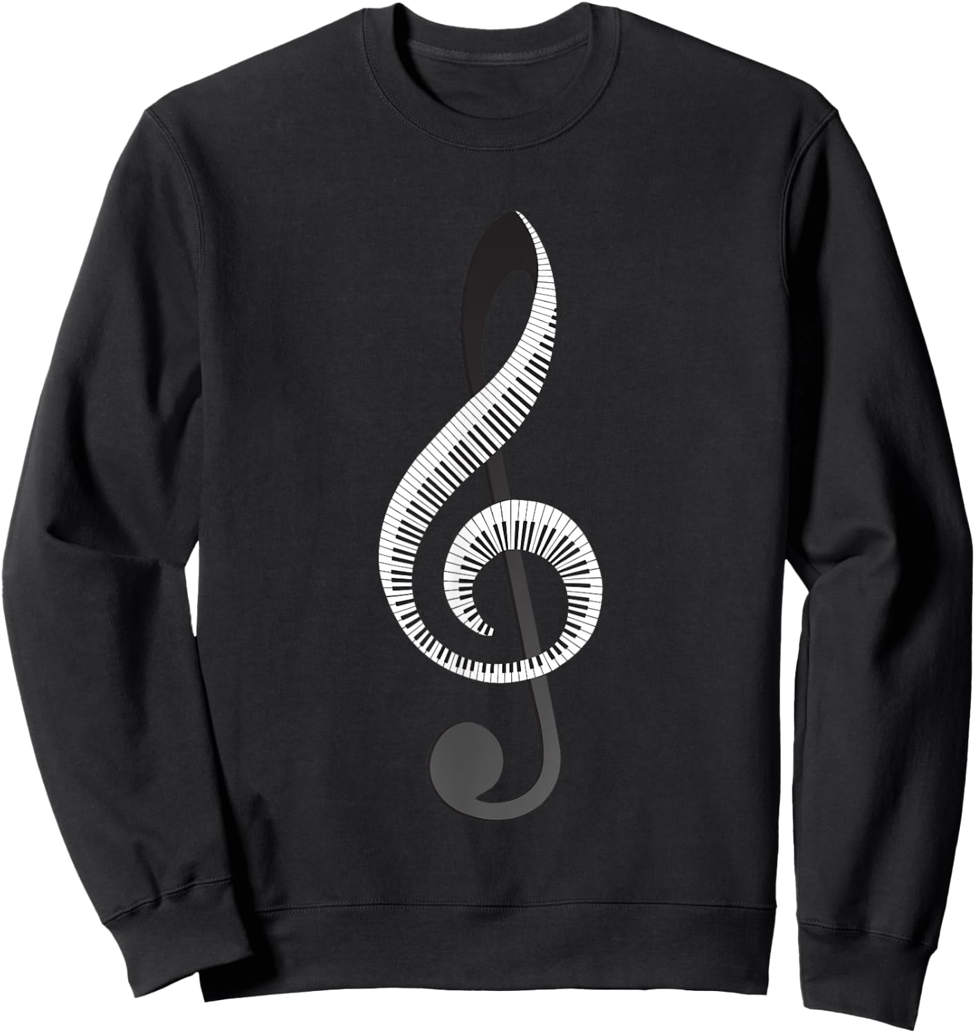 Funny Piano Gift Women Cool Treble Clef Musical Note Sweatshirt - Sweatshirt | Black
