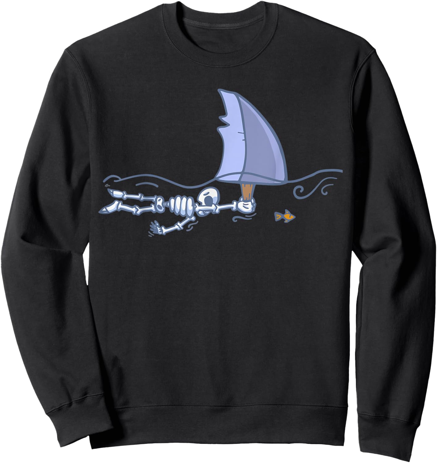 Halloween Swimming Shark Skeleton | Swimmers Gift Sweatshirt - Sweatshirt | Black