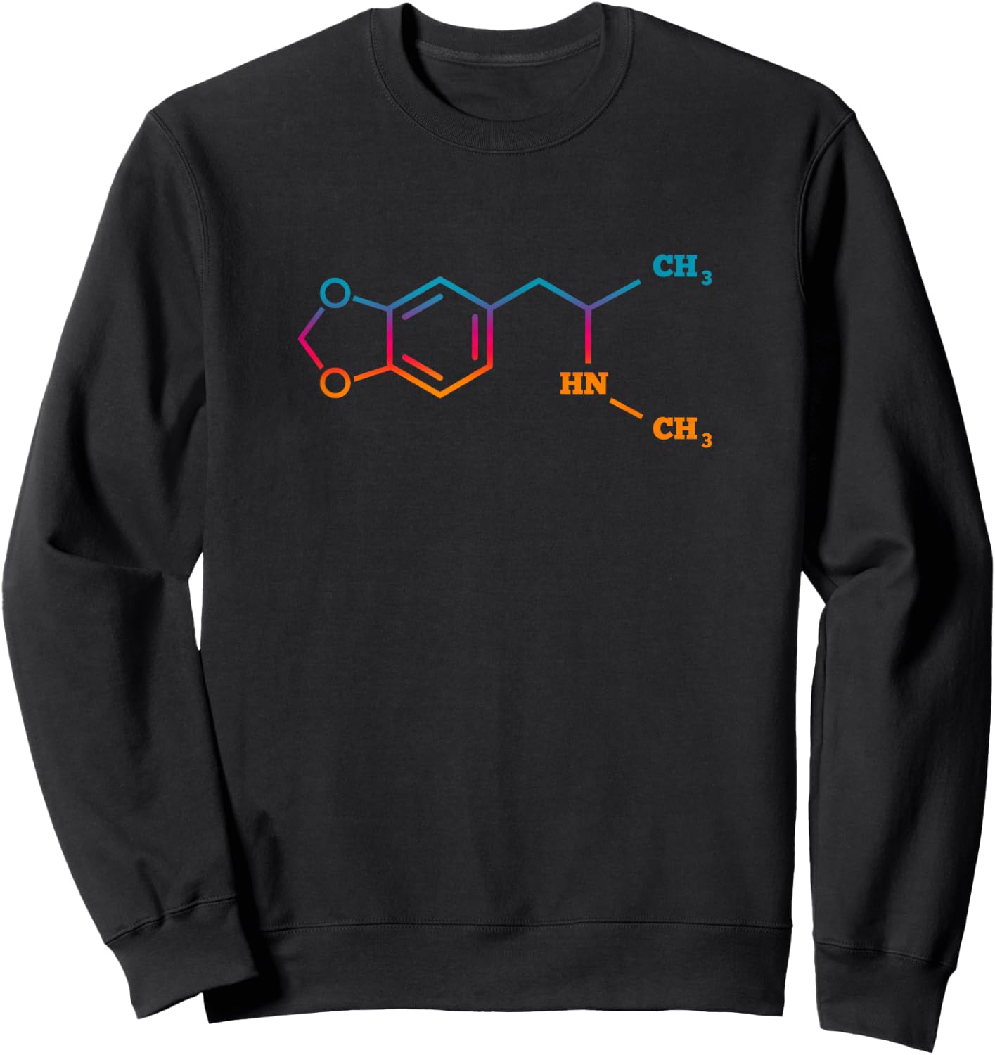 MDMA Ecstasy Techno Chemical Molecule Funny EDM Rave Party Sweatshirt - Sweatshirt | Black