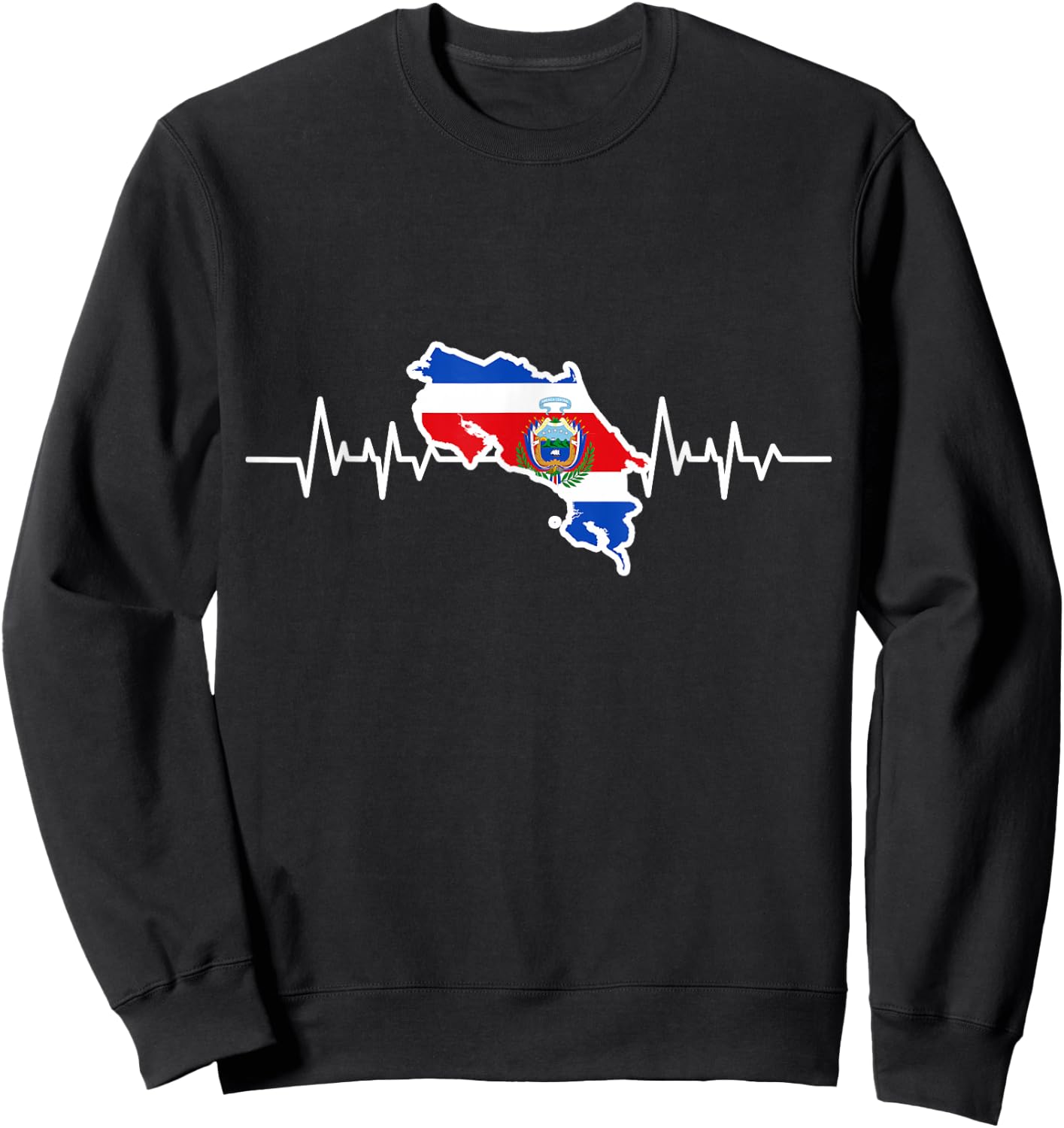 Heartbeat Croatian Flag Gift Croatia Sweatshirt - Sweatshirt | Black