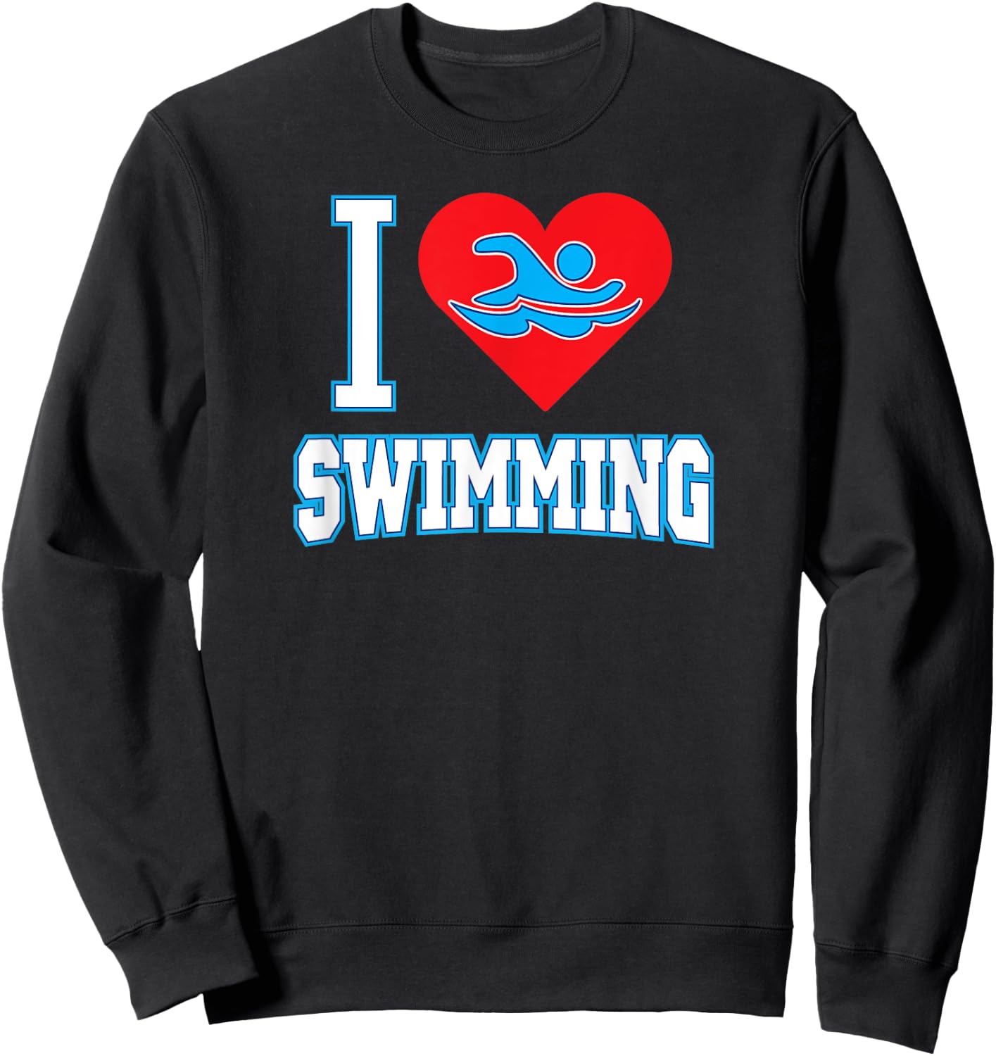 I Heart Swimming Love Swim Sweatshirt - Sweatshirt | Black