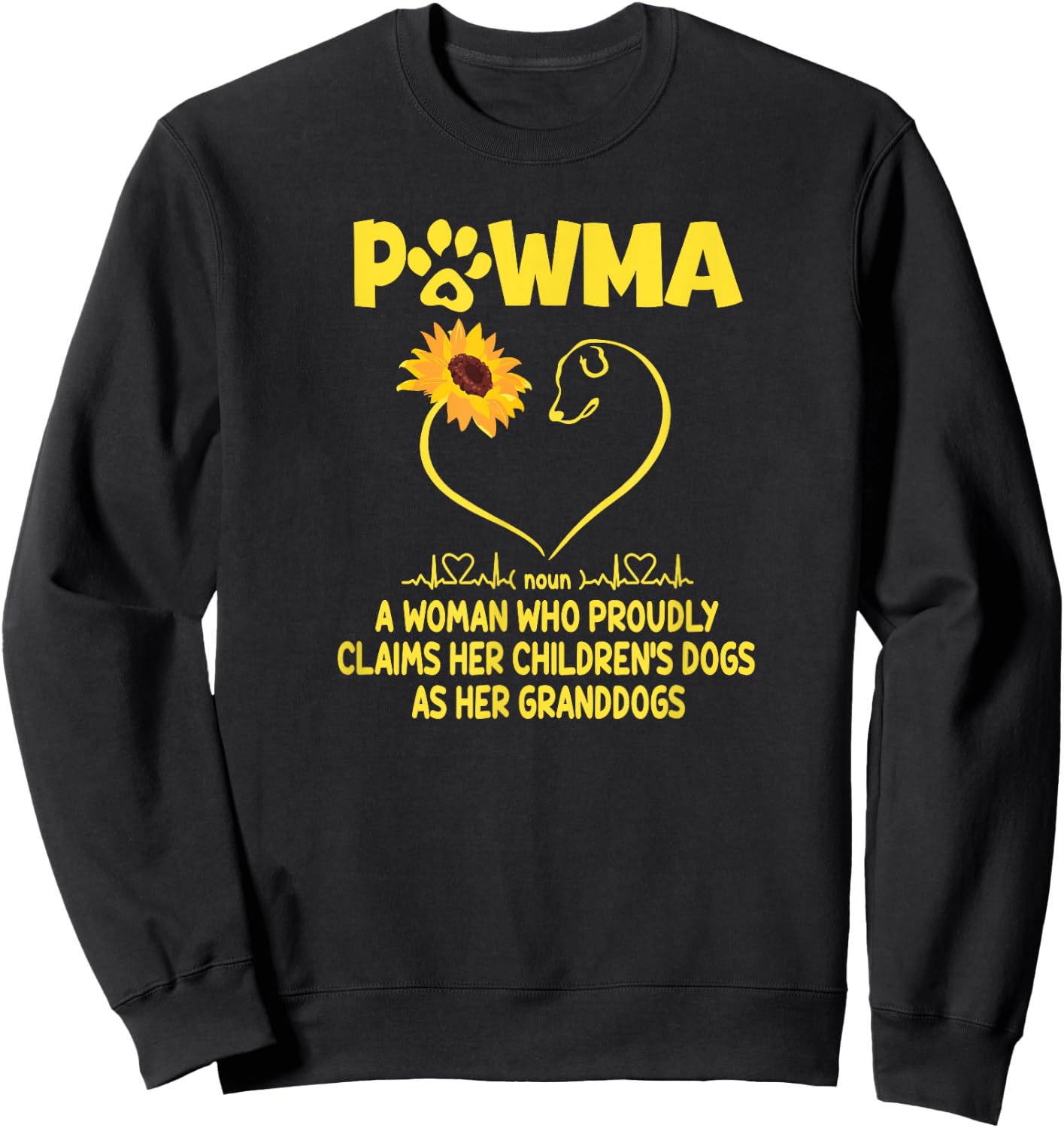 Pawma Definition Grandma Paw Mama Gift Funny For Dog Lovers Men Women Sweatshirt - Sweatshirt | Black