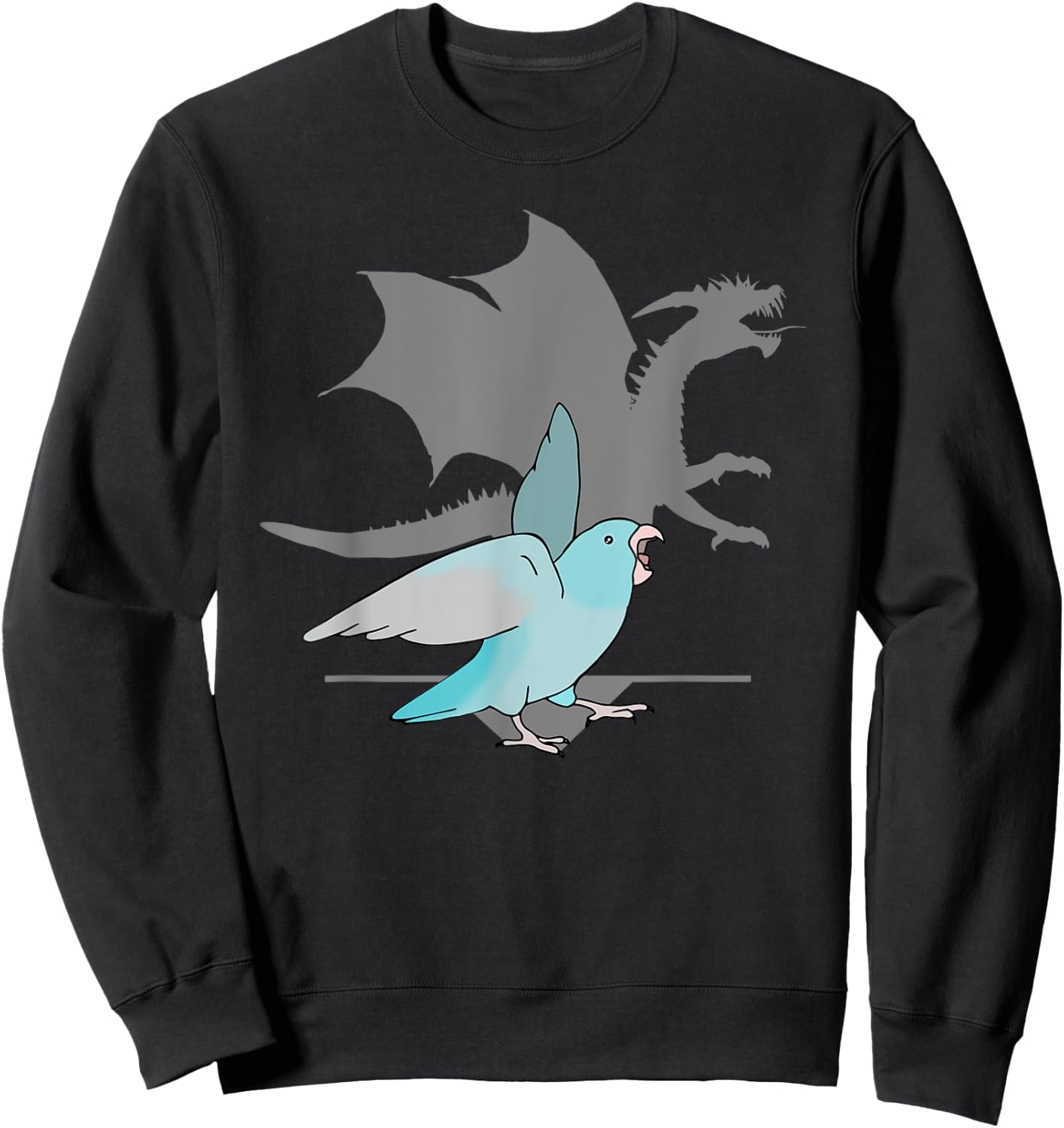 Blue Pacific Parrotlet with Dragon Shadow Birb memes Parrot Sweatshirt - Sweatshirt | Black