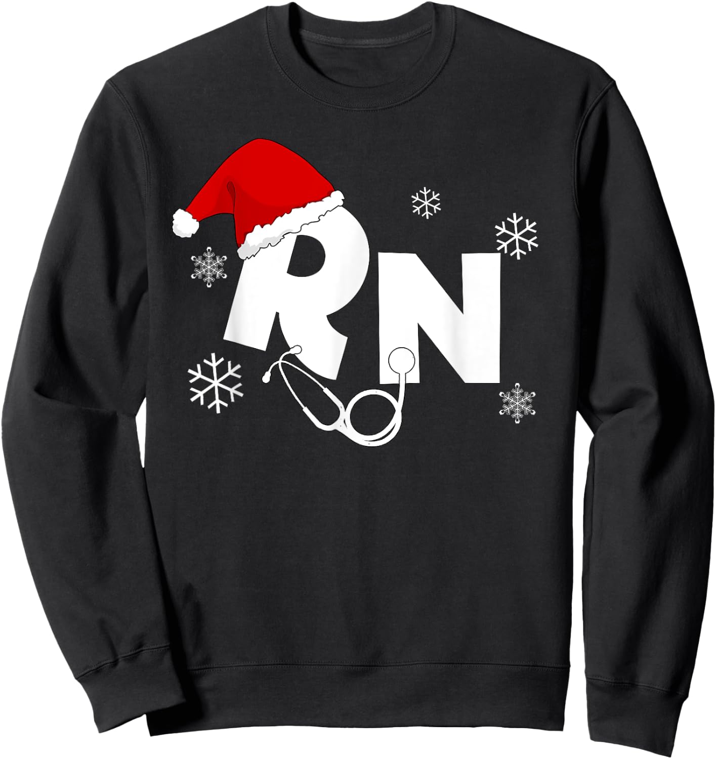 Registered Nurse Santa RN Christmas gifts for nurses Sweatshirt - Sweatshirt | Black