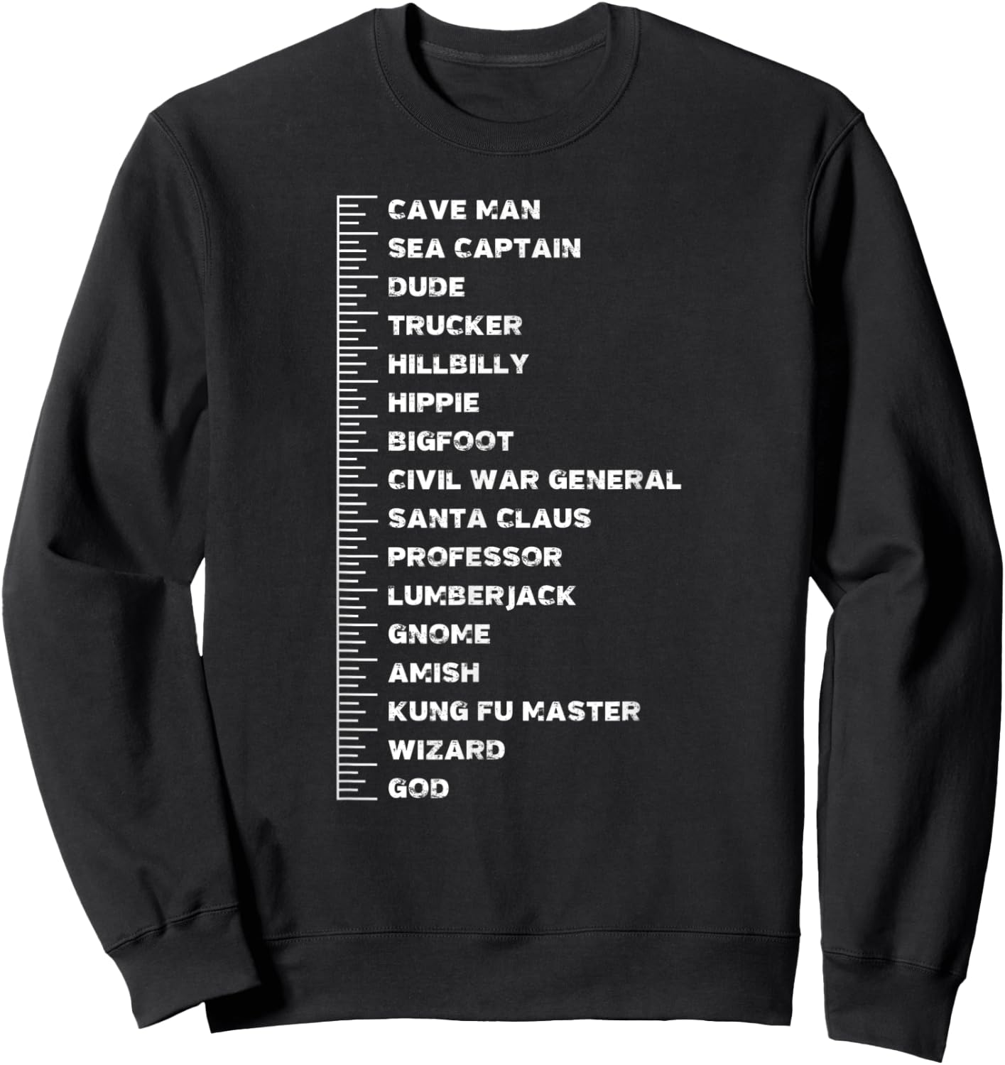 Beard Measurement Chart Funny Bearded Guy Soul Patch Length Sweatshirt - Sweatshirt | Black