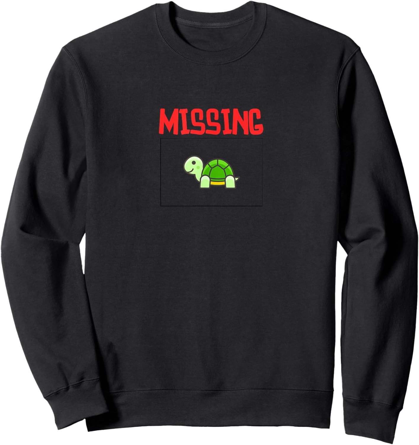 Missing Turtle Larry Cartoon Sweatshirt - Sweatshirt | Black