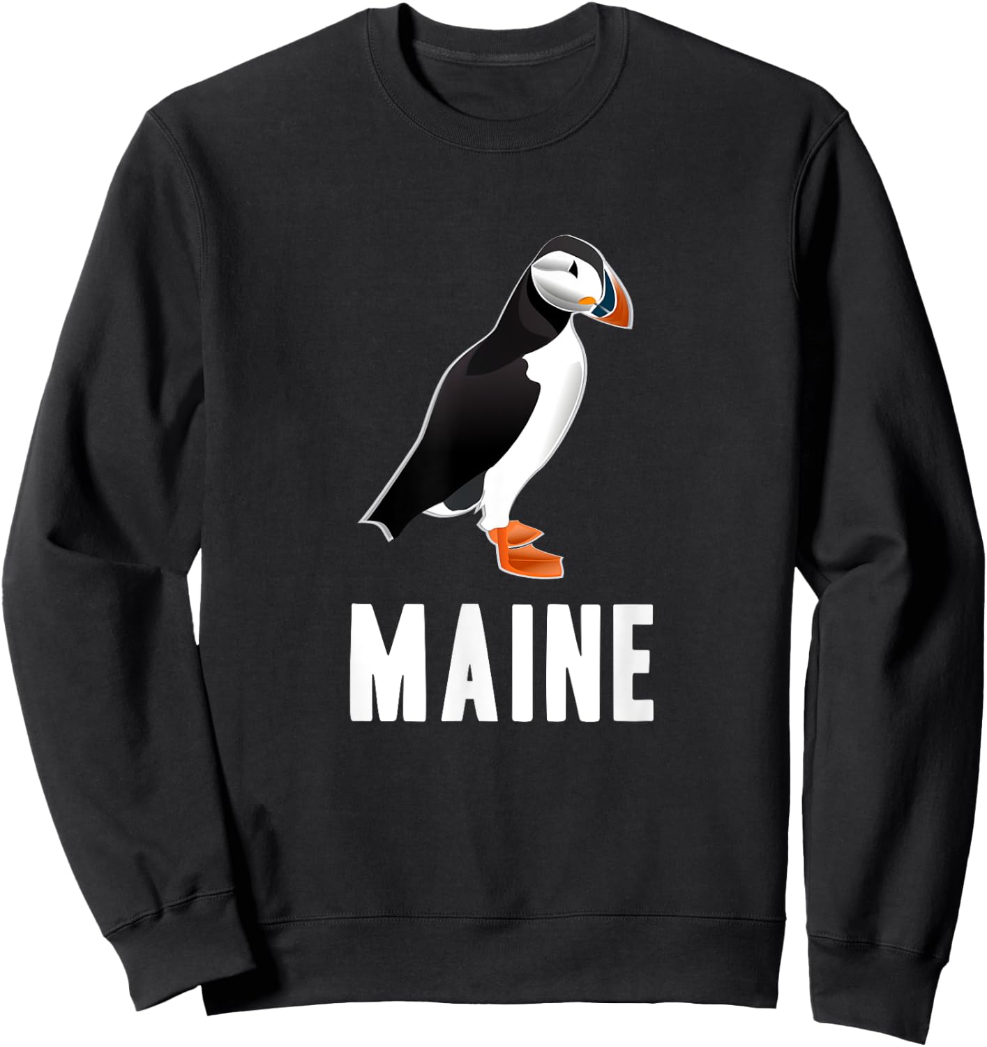 Puffin Bird Watching in Maine Souvenir Gift Sweatshirt - Sweatshirt | Black
