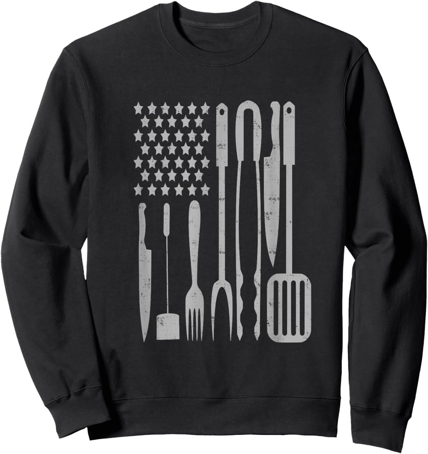 BBQ Grilling Barbecue American Flag USA America 4th Of July Men Sweatshirt - Sweatshirt | Black
