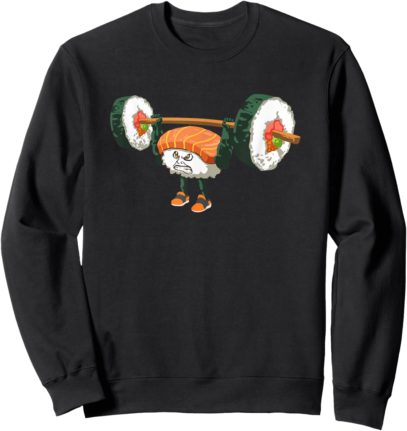 Funny Weightlifting Gift A Sushi Loving Weightlifter Sweatshirt - Sweatshirt | Black