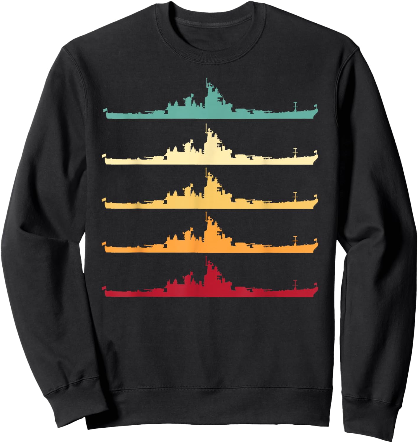Vintage USS Wisconsin BB-64 Battleship Sweatshirt - Sweatshirt | Black