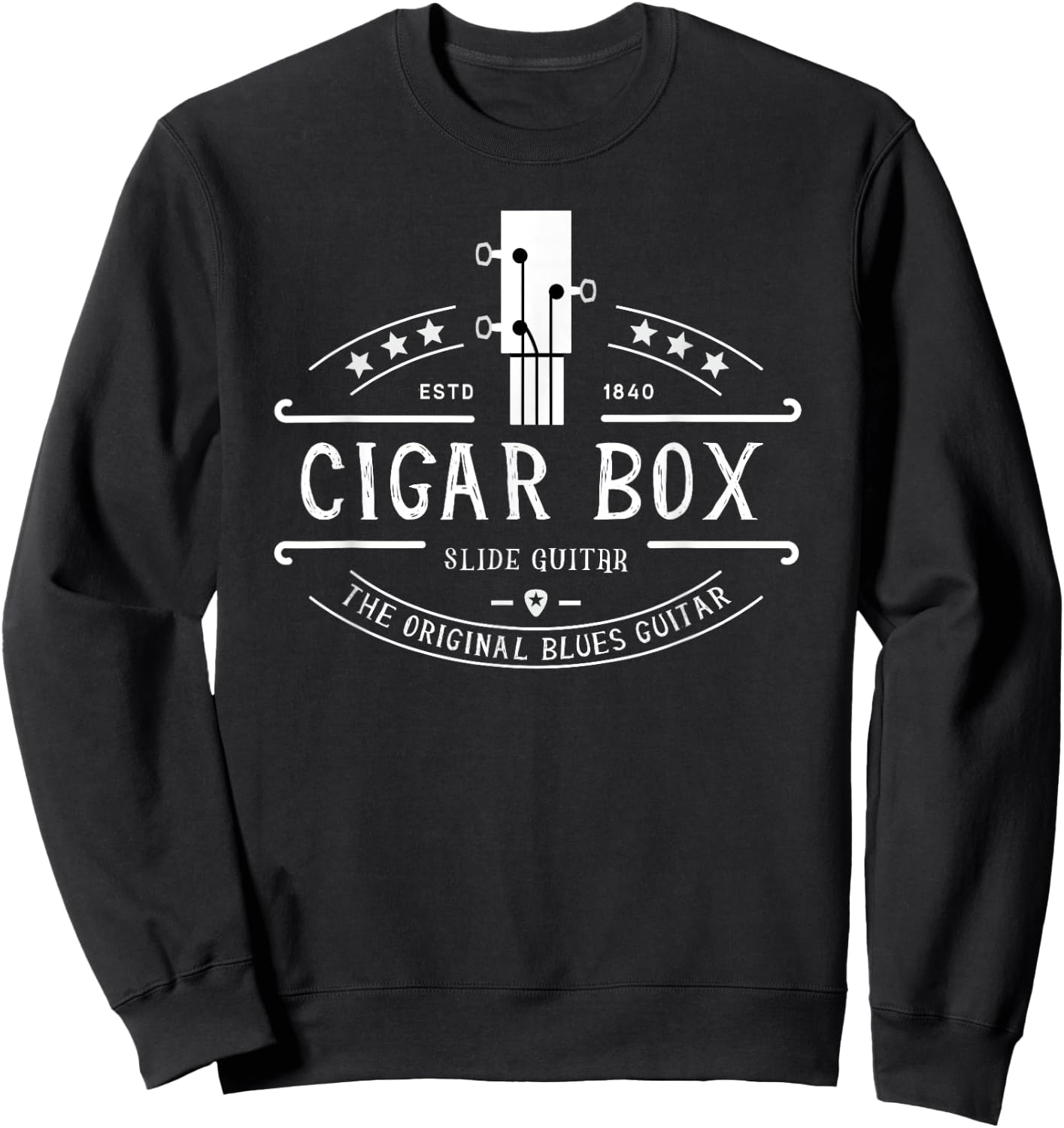 Cigar Box Slide Guitar The Original Blues Guitar Sweatshirt - Sweatshirt | Black