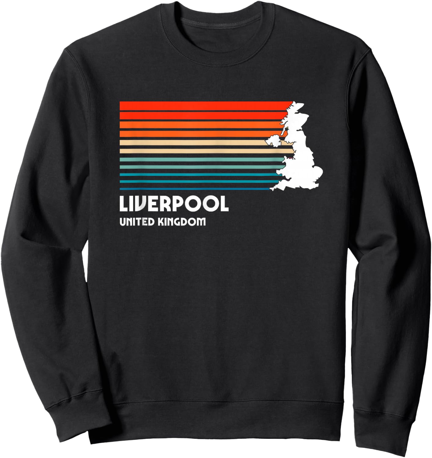 Liverpool United Kingdom Retro Vintage Style UK Graphic Sweatshirt - Sweatshirt | Black