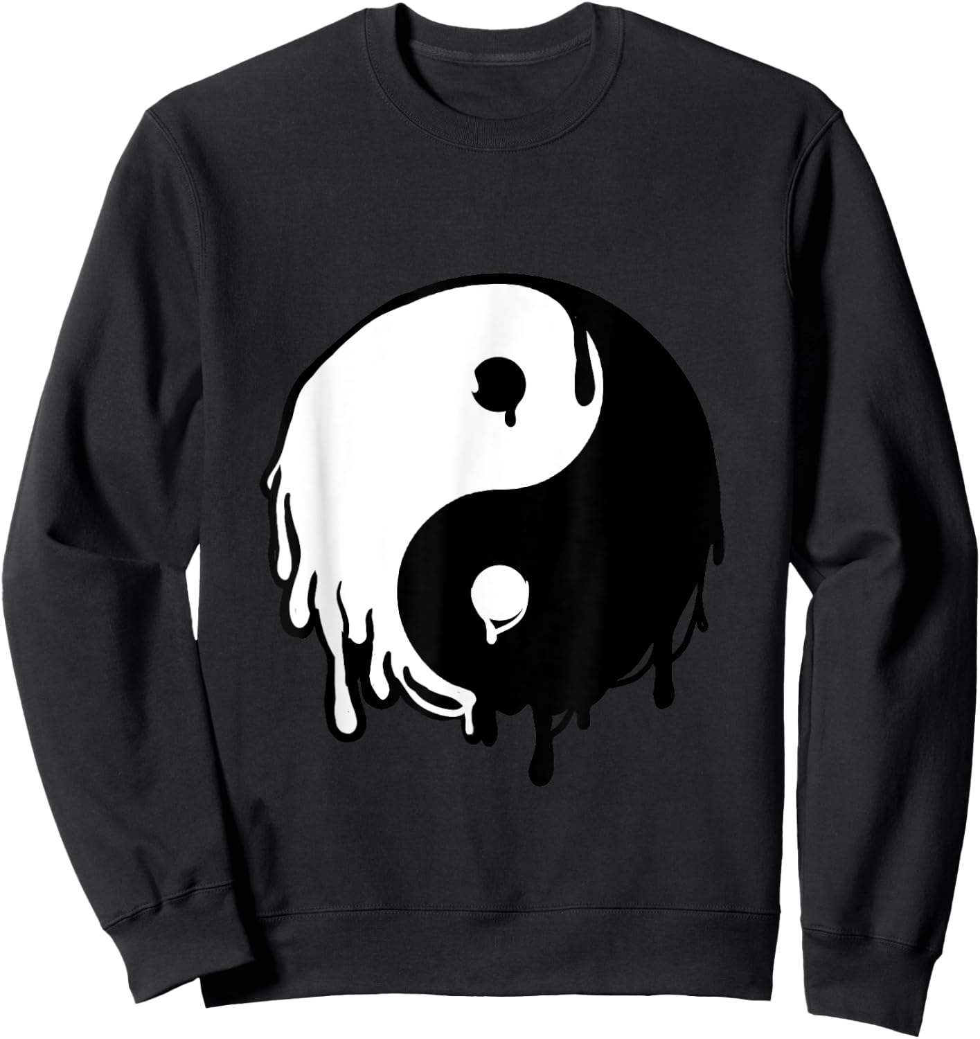 Awesome Yin and Yang Designs Grey Dripping Yin Yang Sweatshirt - Sweatshirt | Black