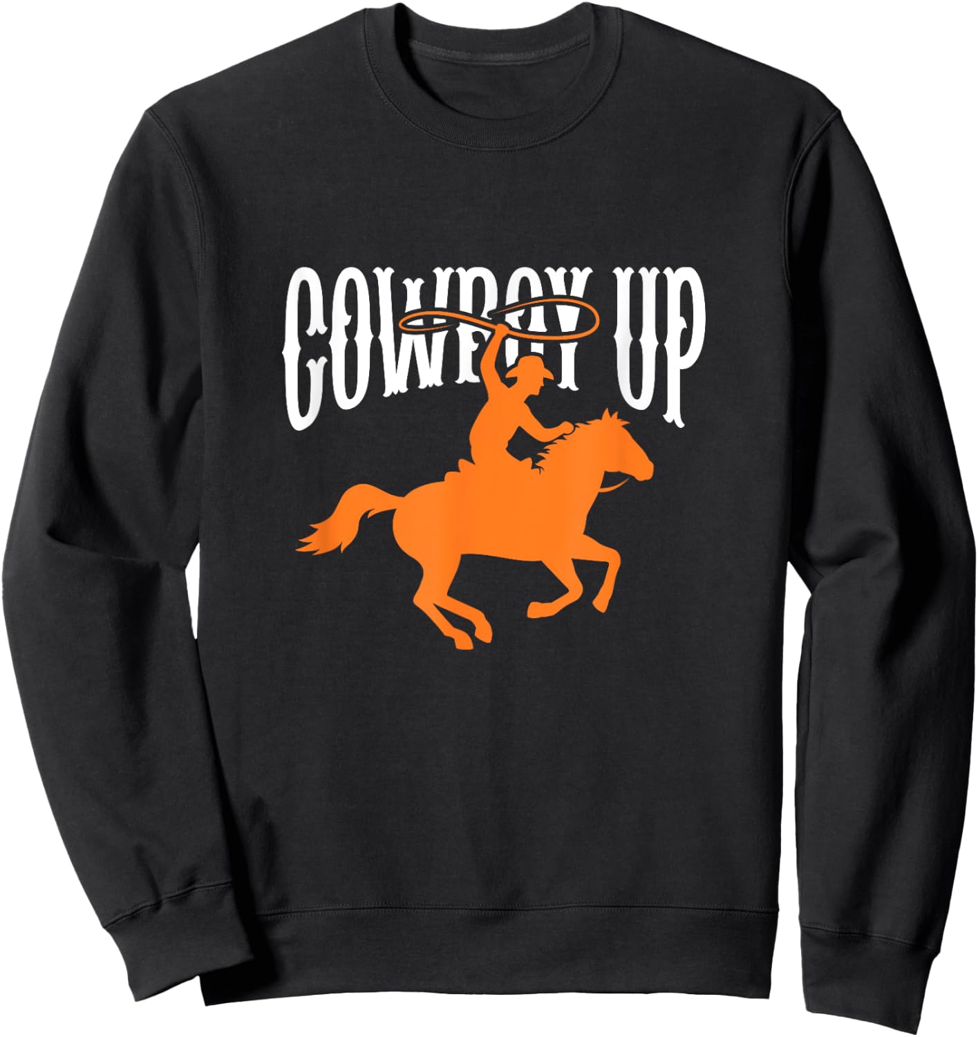 Cowboy Cowgirl Rodeo Western Southern : Cowboy, Horseback Riding, Equestrian, , Small, Black, Short Sleeve Sweatshirt - Sweatshirt | Black
