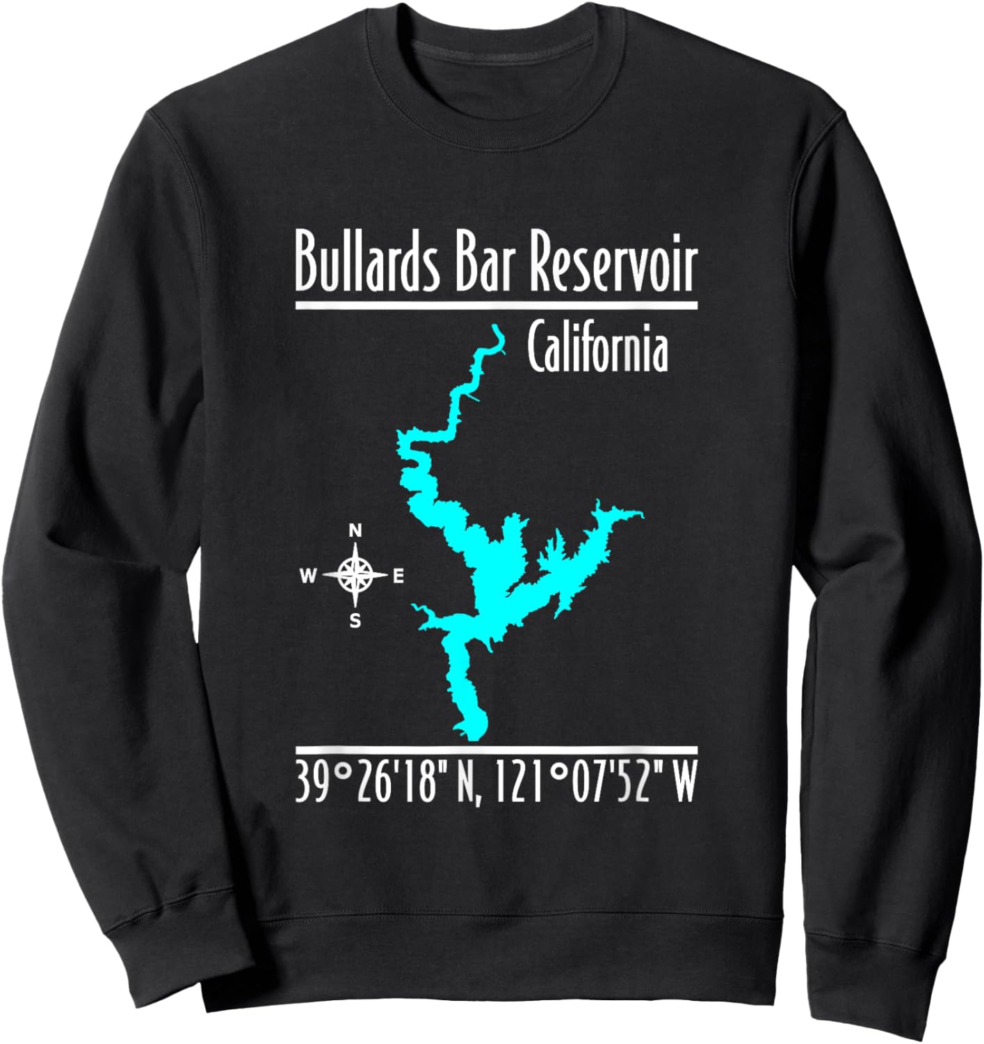 Modern Bullards Bar Reservoir - California Sweatshirt - Sweatshirt | Black