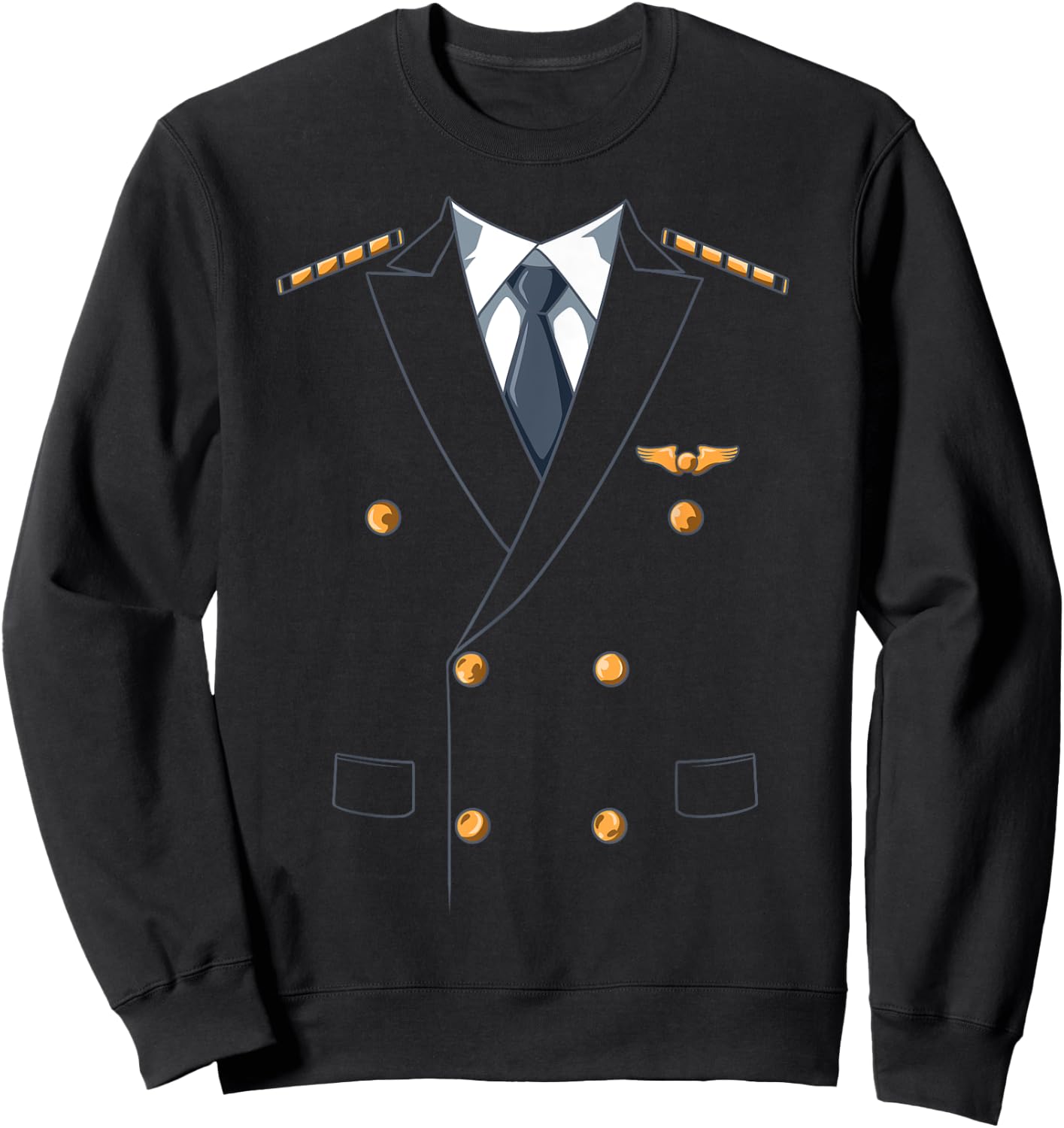 Easy Airline Pilot Costume Pilot Body Headless Pilot Costume Sweatshirt - Sweatshirt | Black