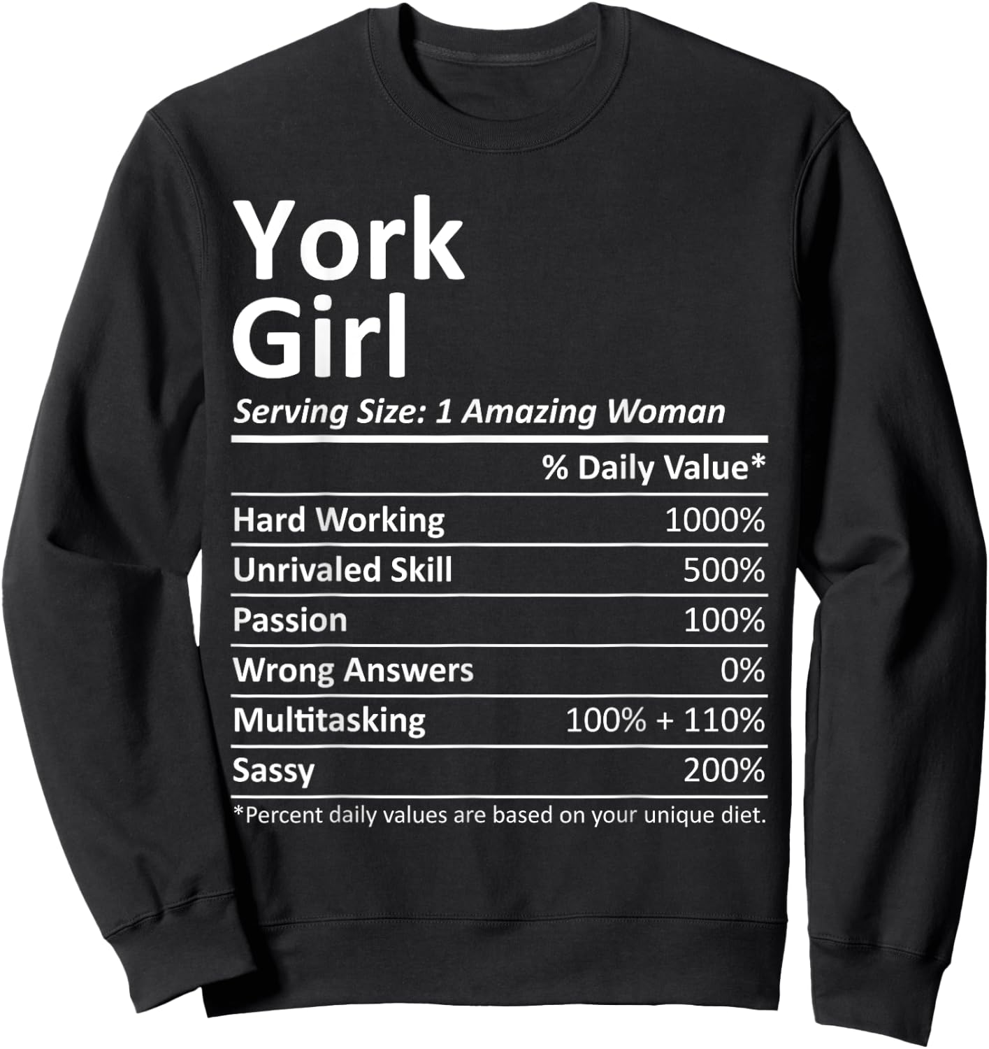 YORK GIRL PA PENNSYLVANIA Funny City Home Roots USA Gift Sweatshirt - Sweatshirt | Black
