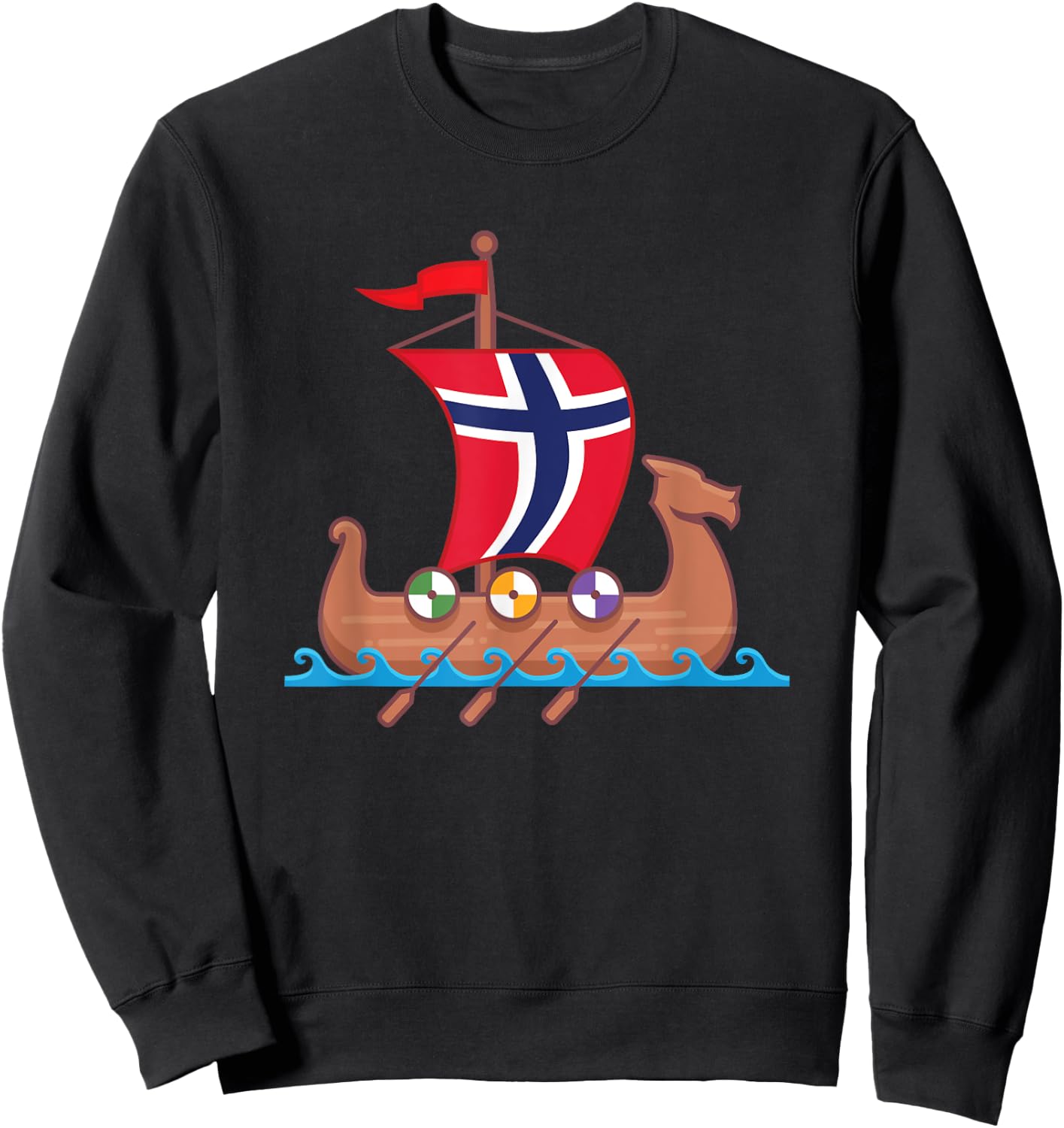 Norwegian Viking Ship Norway Sweatshirt - Sweatshirt | Black
